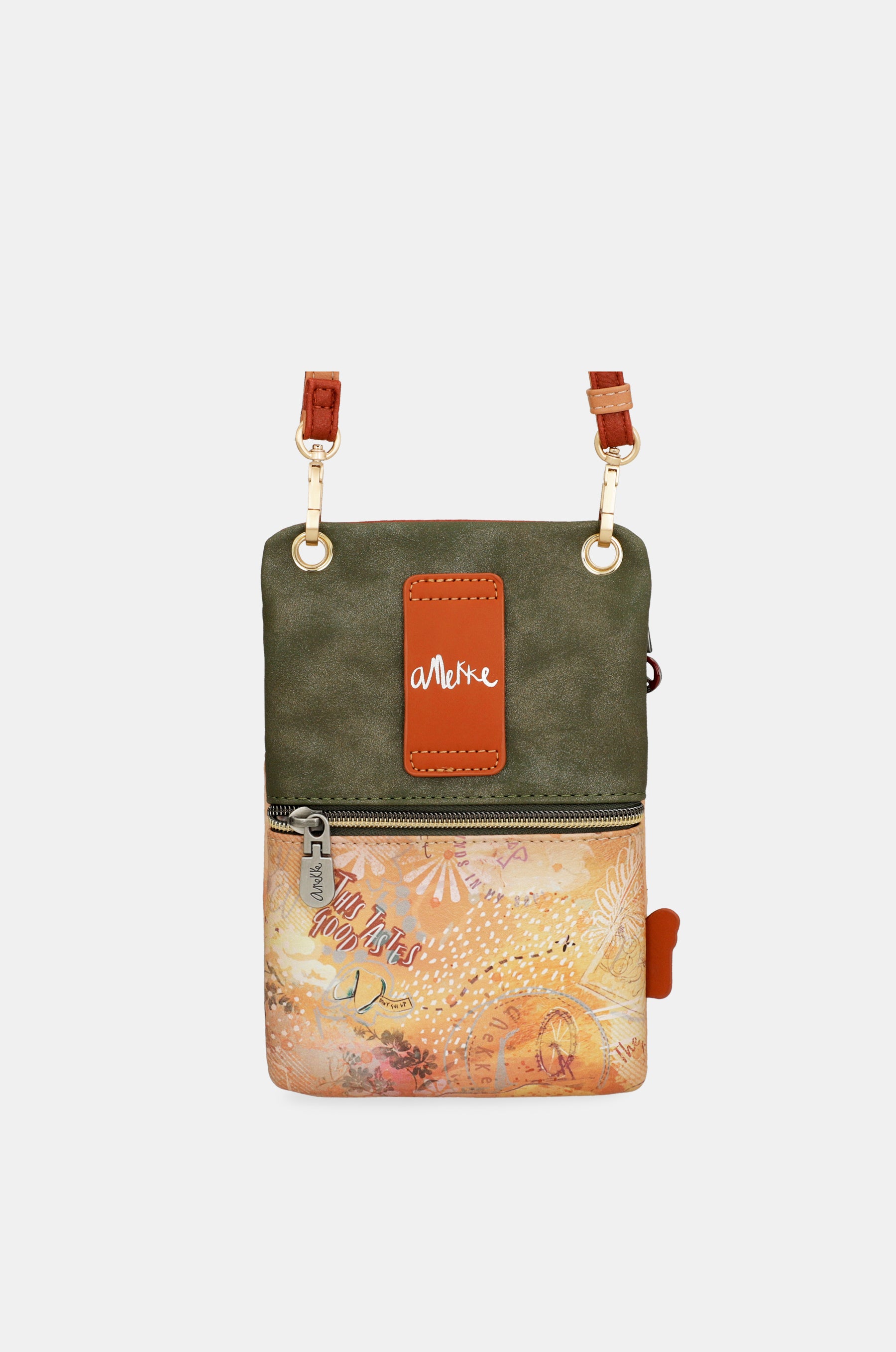 Mini bandolera Peace & Love Camel
