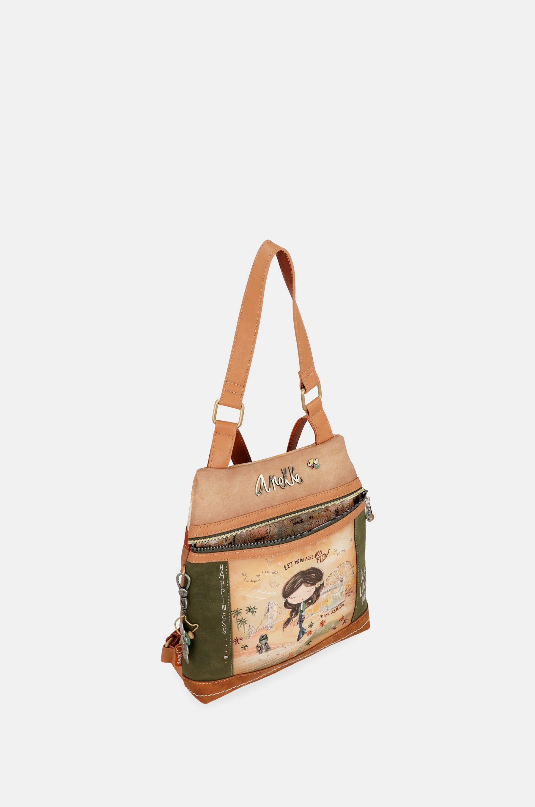 Mochila antirrobo Peace & Love Camel