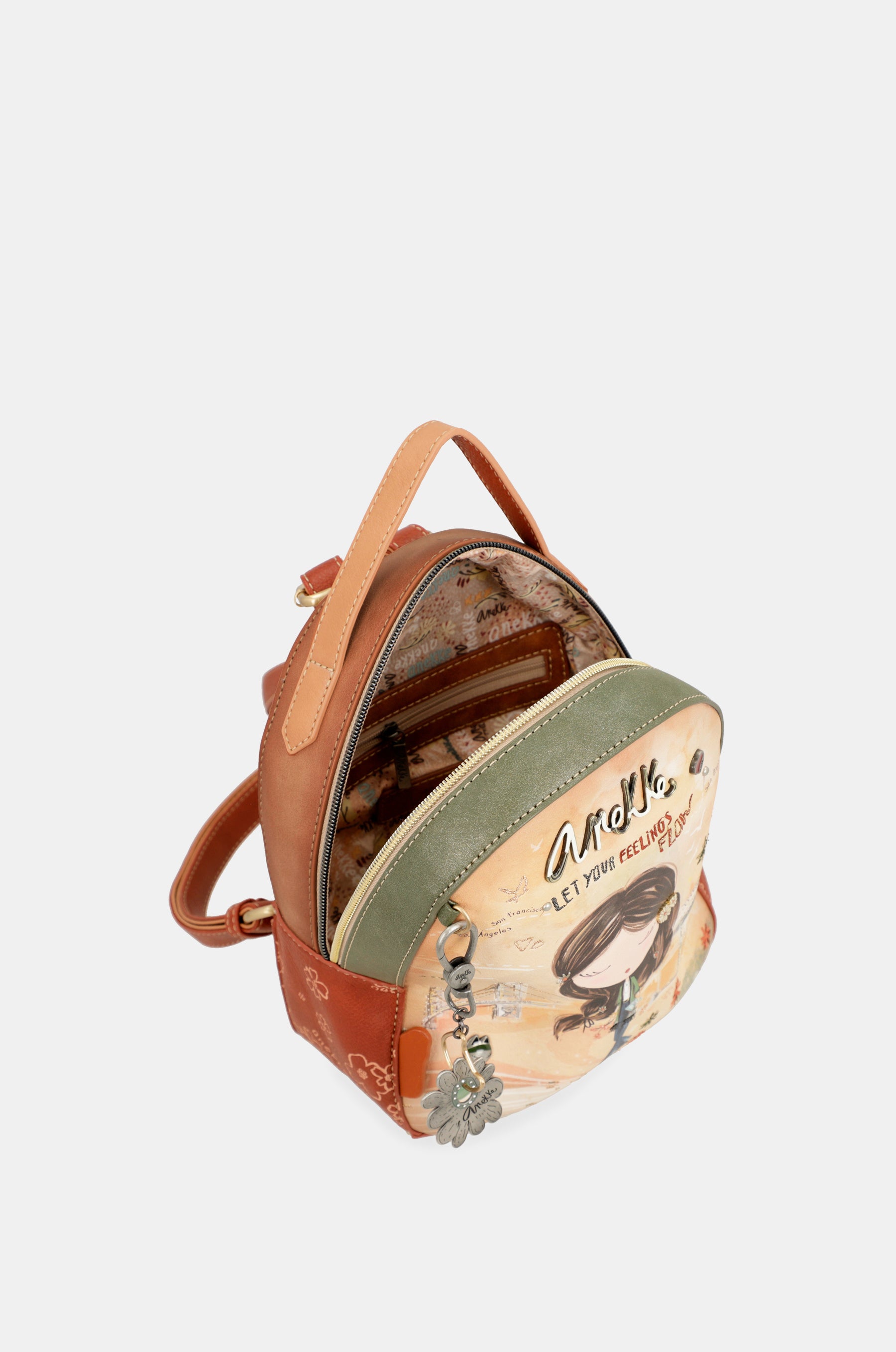 Mochila pequeña Peace & Love Camel