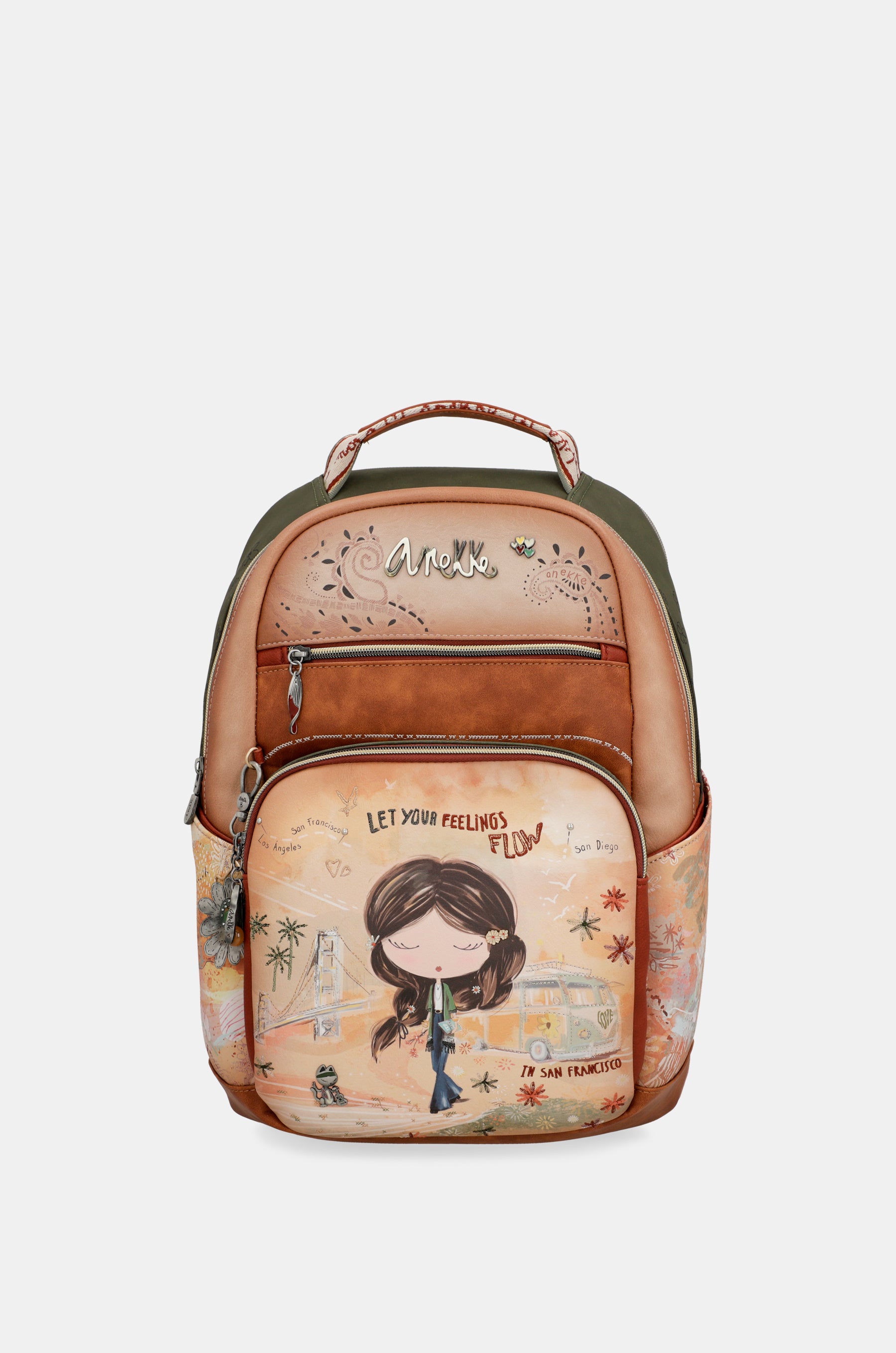 Mochila escolar Peace & Love Camel