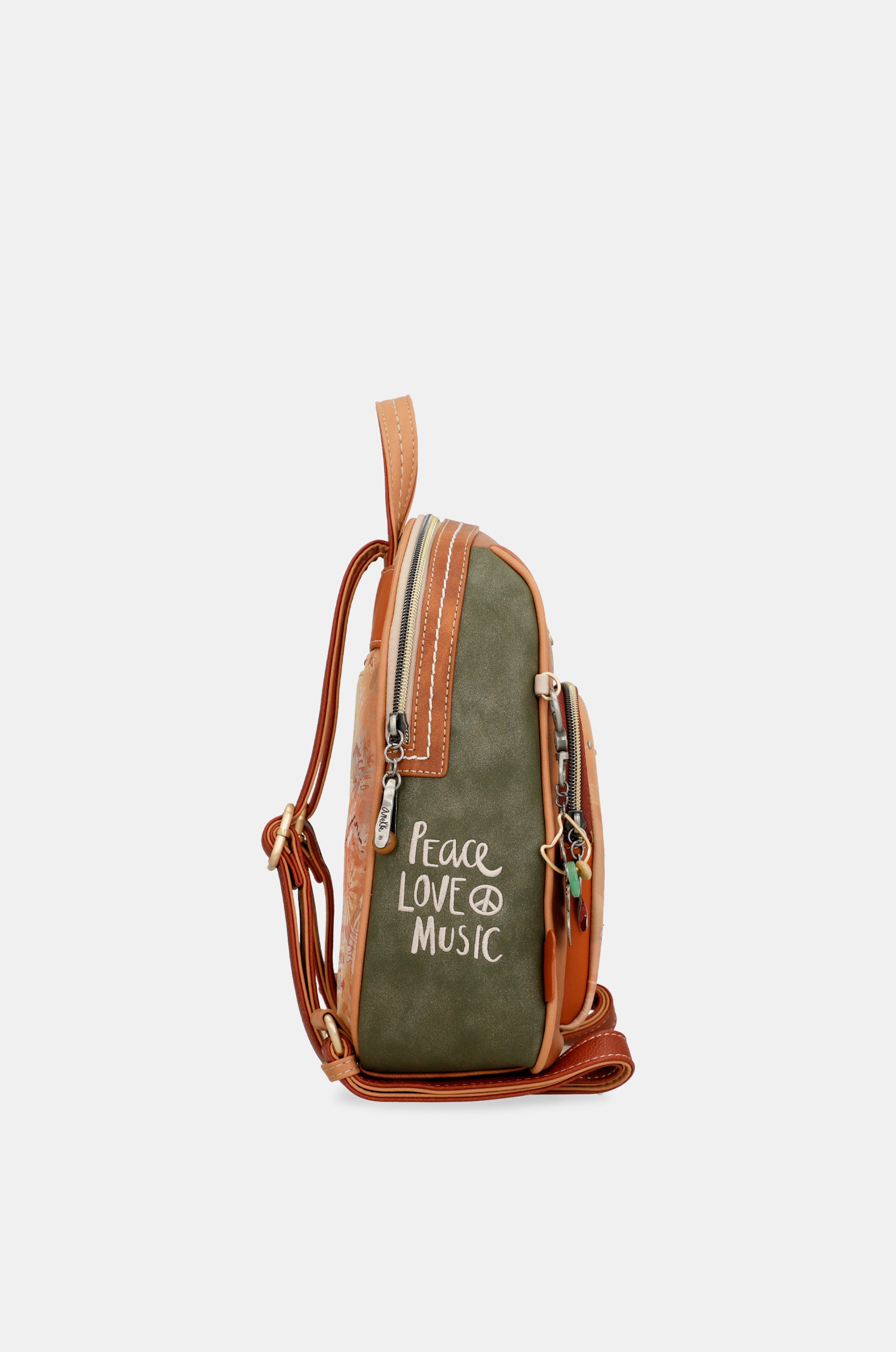 Mochila mediana Peace & Love Camel