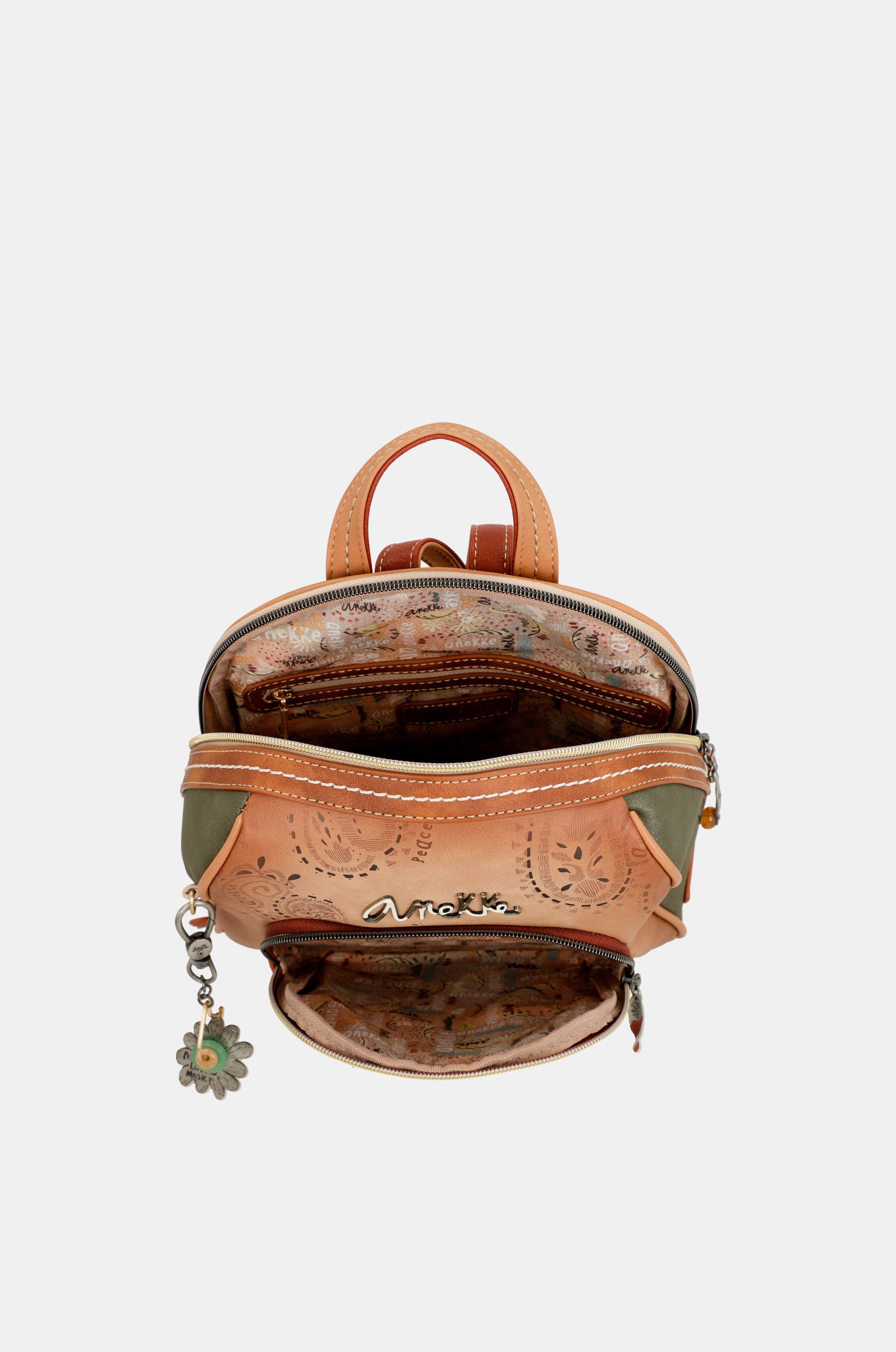 Mochila mediana Peace & Love Camel