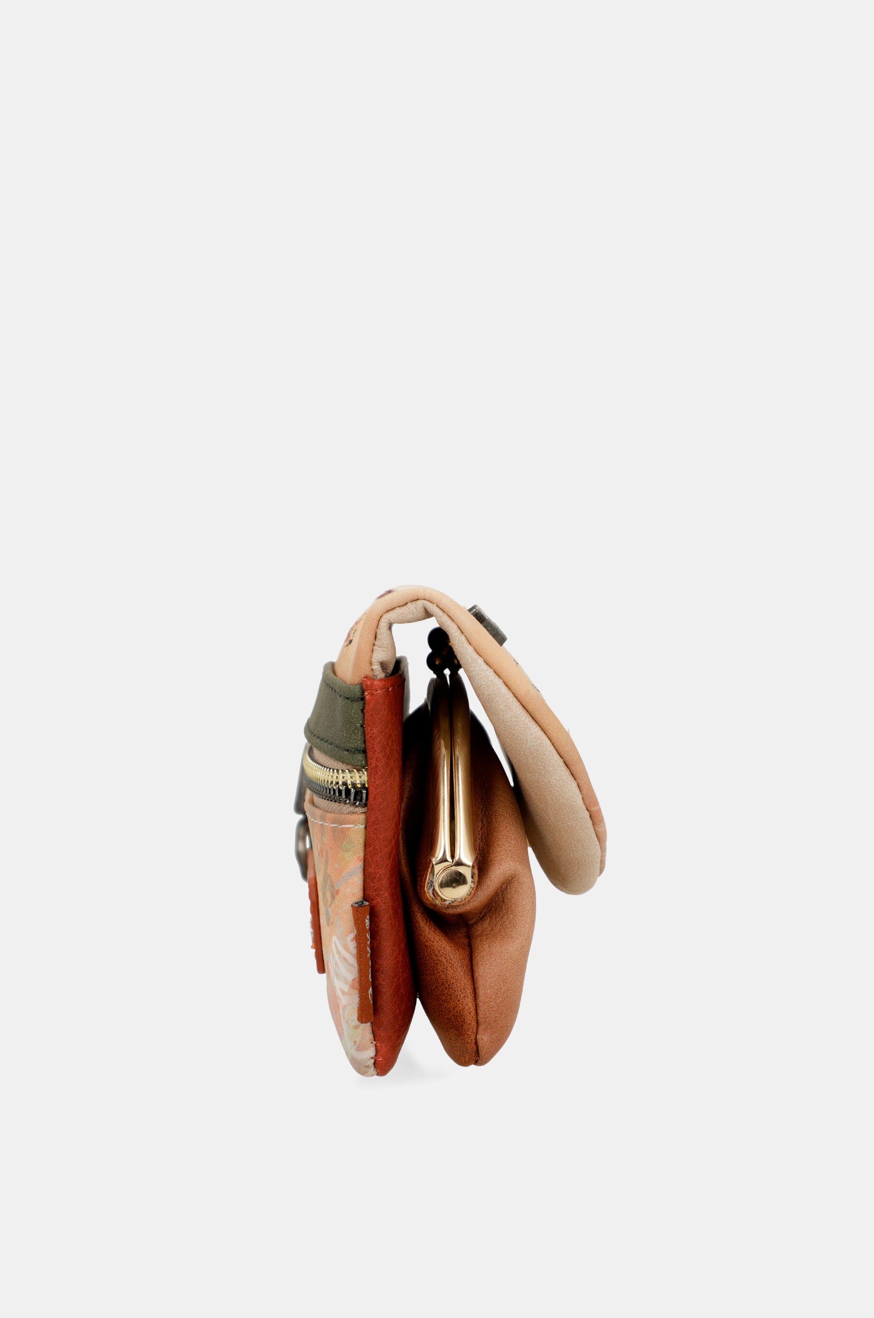 Monedero con solapa Peace & Love Camel