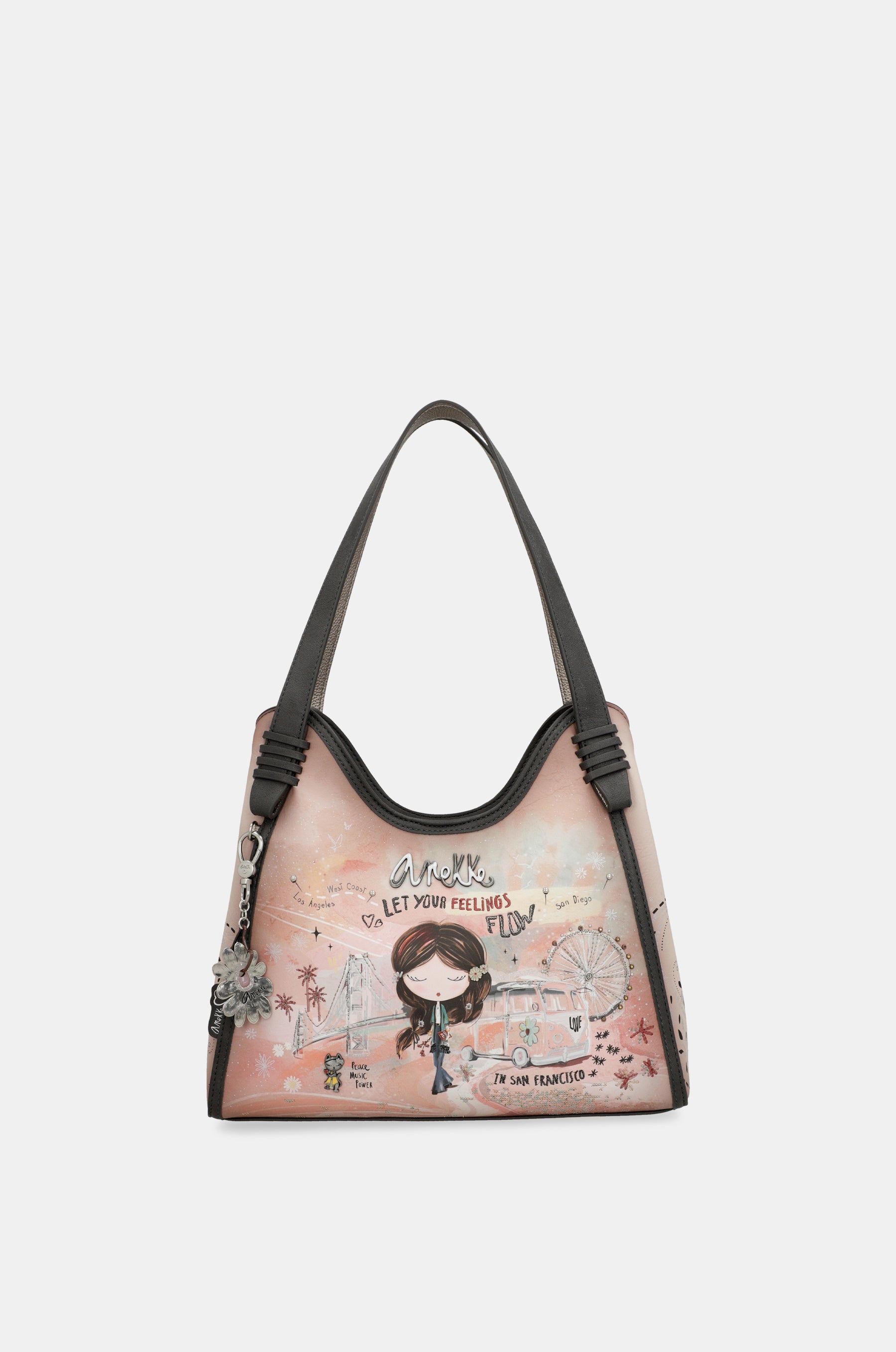 Bolso de hombro Peace & Love rosa