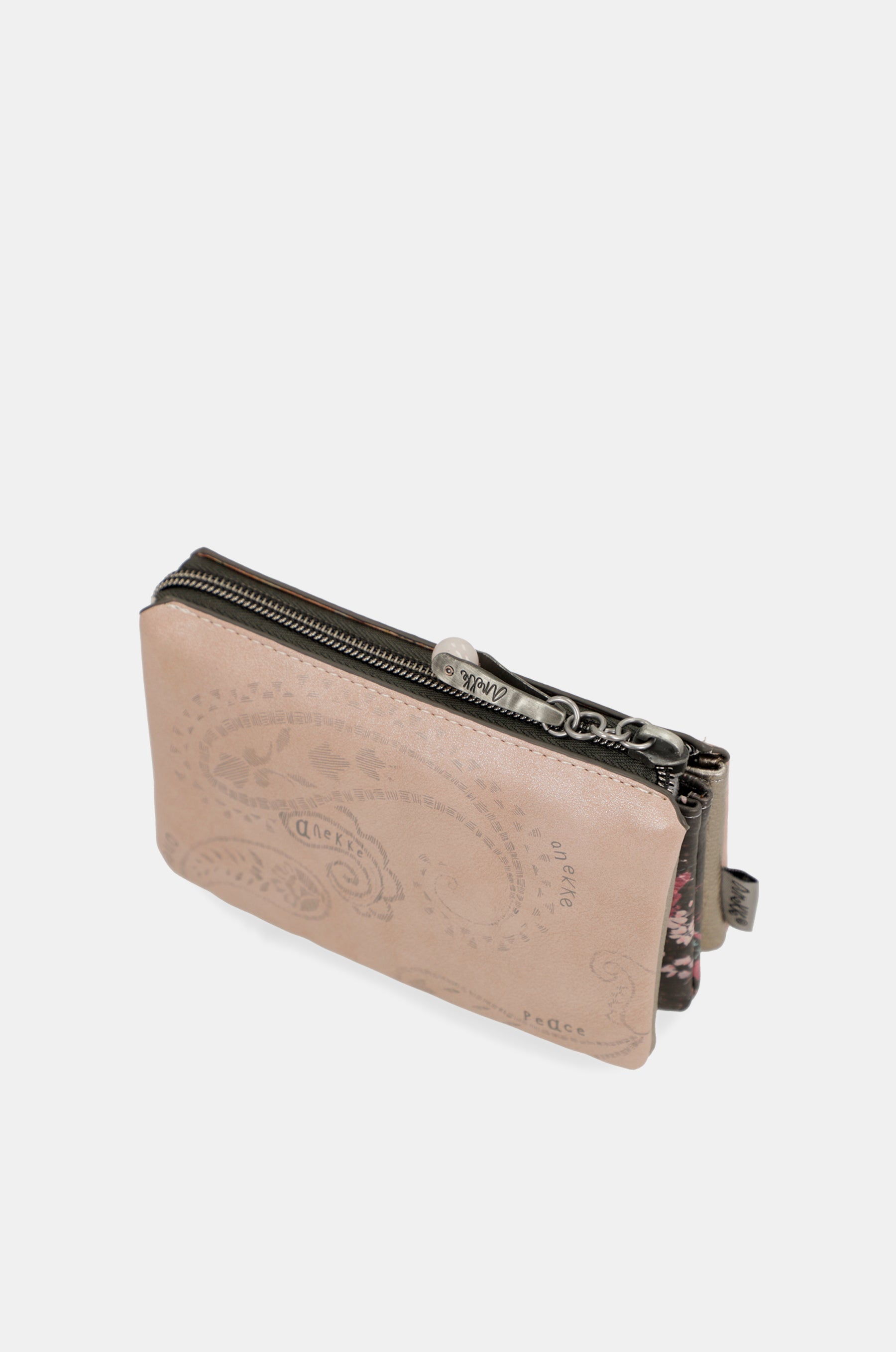 Monedero 3 compartimentos Peace & Love rosa