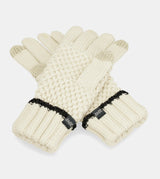 Guantes de punto beige