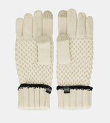 Guantes de punto beige