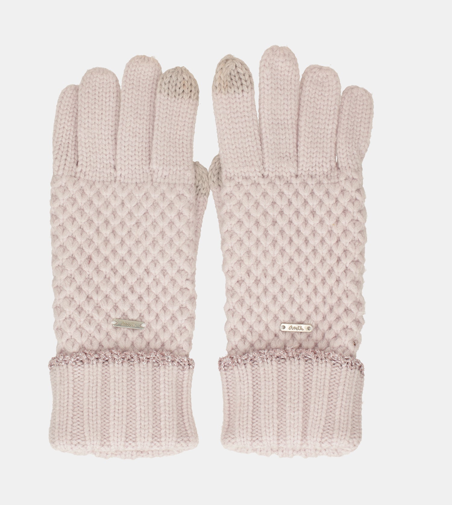 Guantes de punto rosa