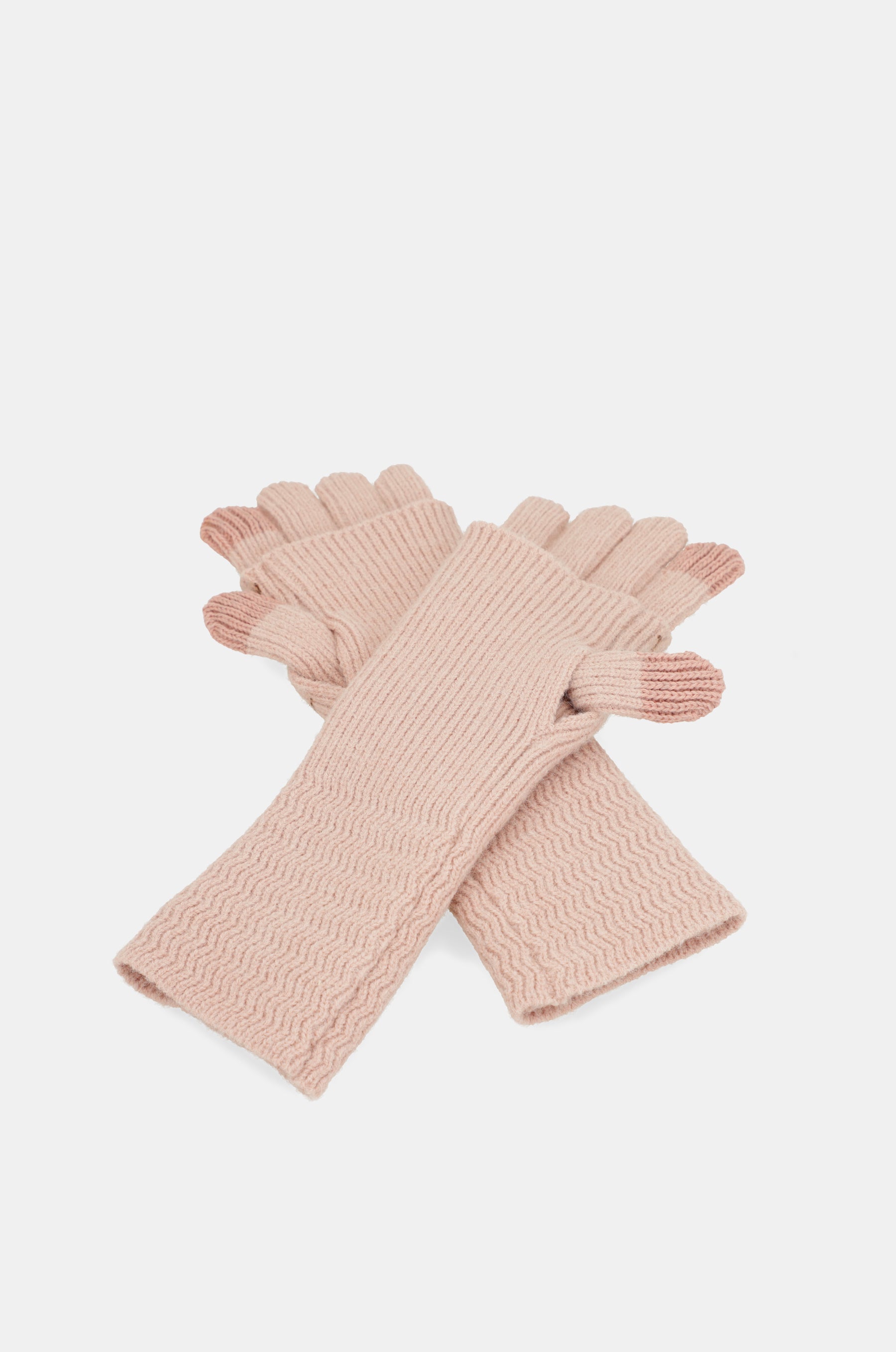 Guantes de punto beige