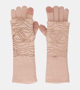 Guantes de punto beige