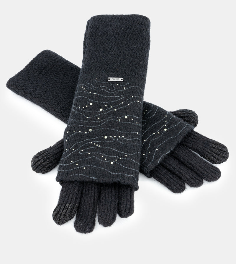 Guantes de punto negro