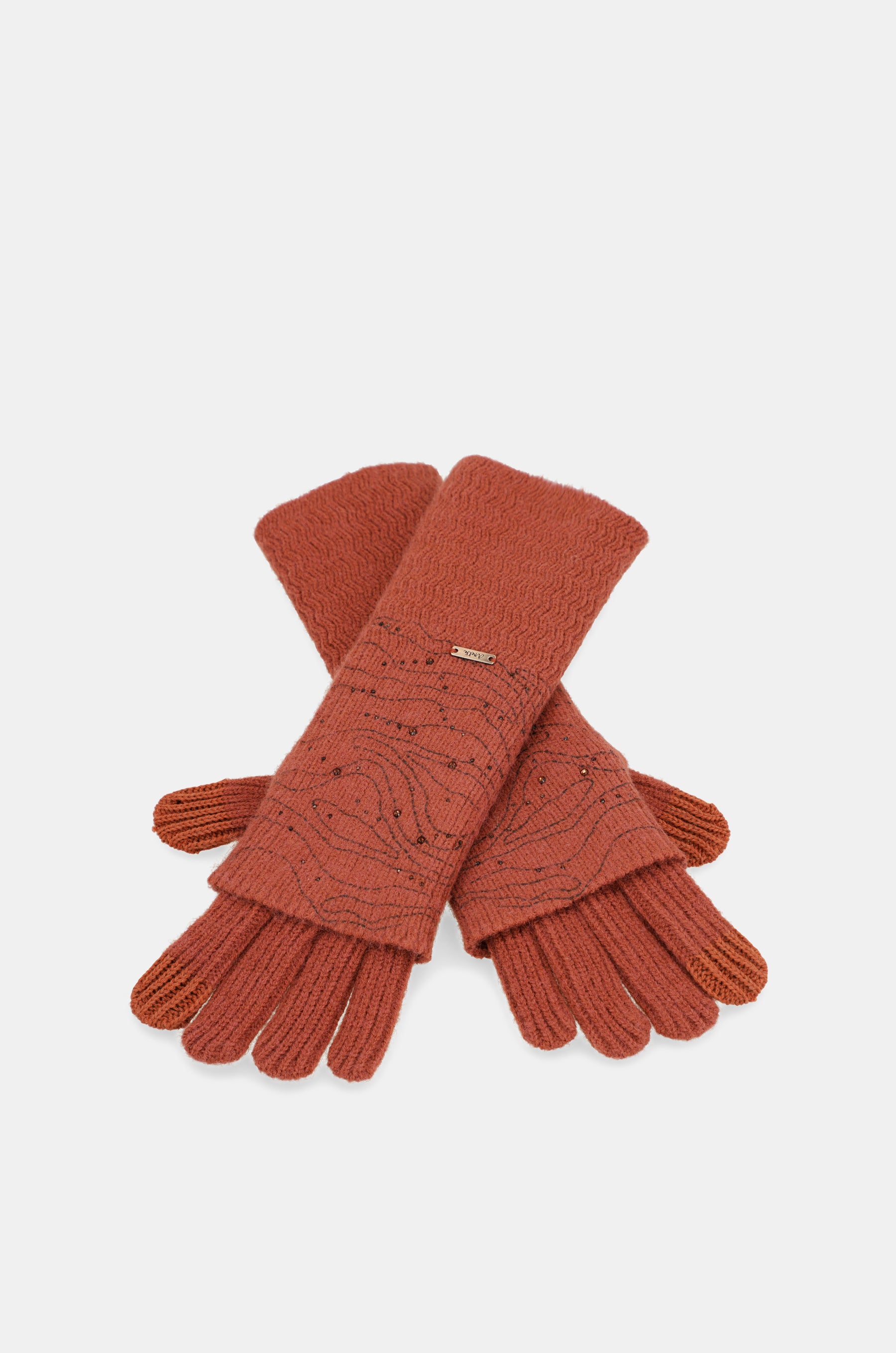 Guantes de punto rojo