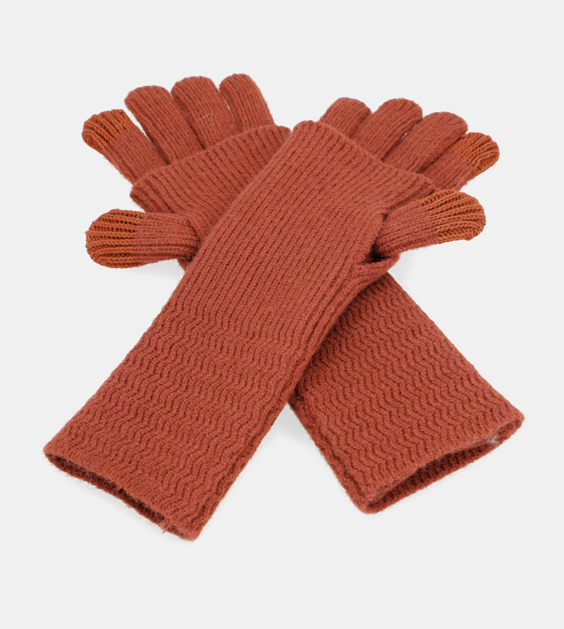 Guantes de punto rojo