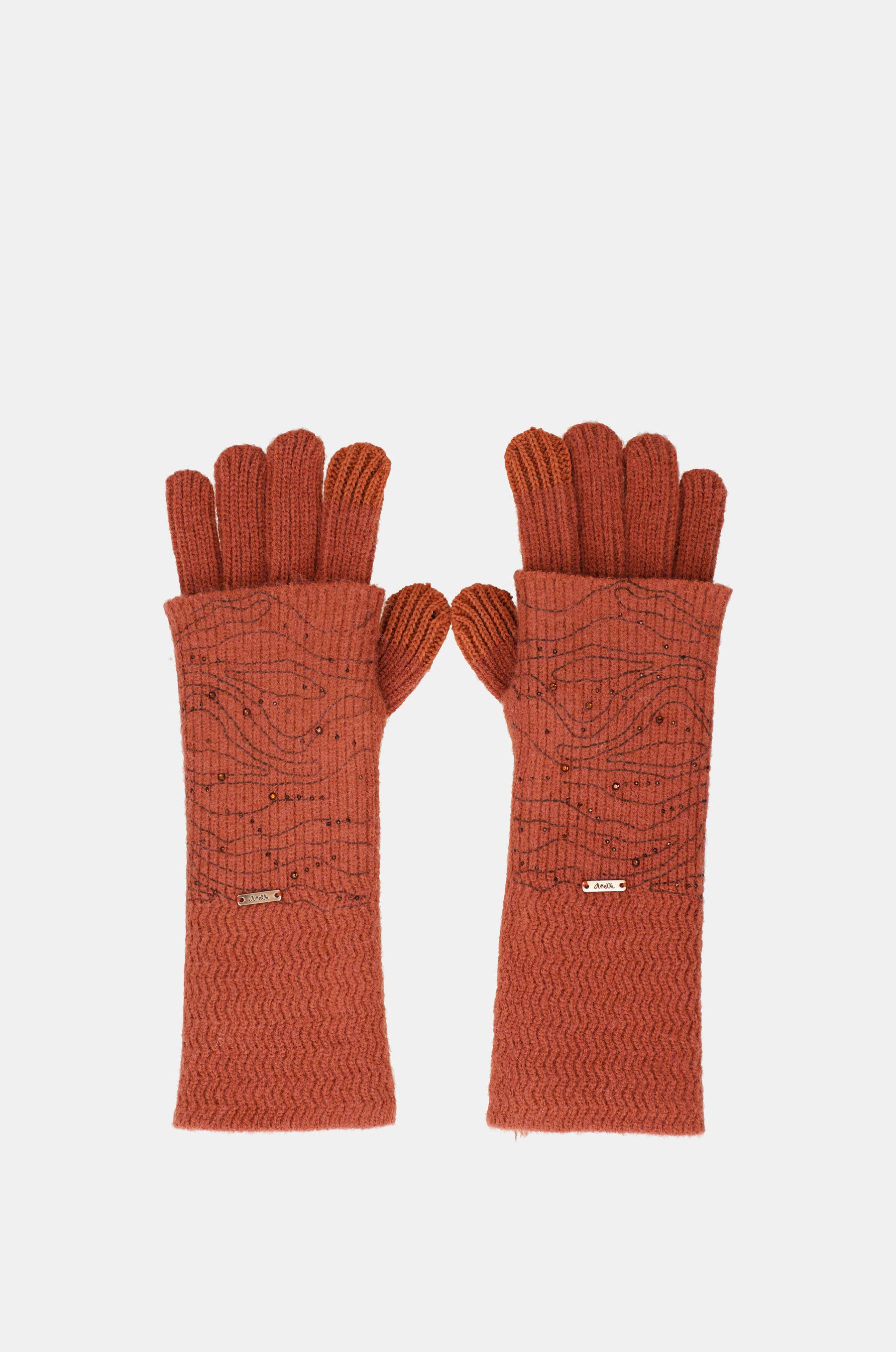 Guantes de punto rojo