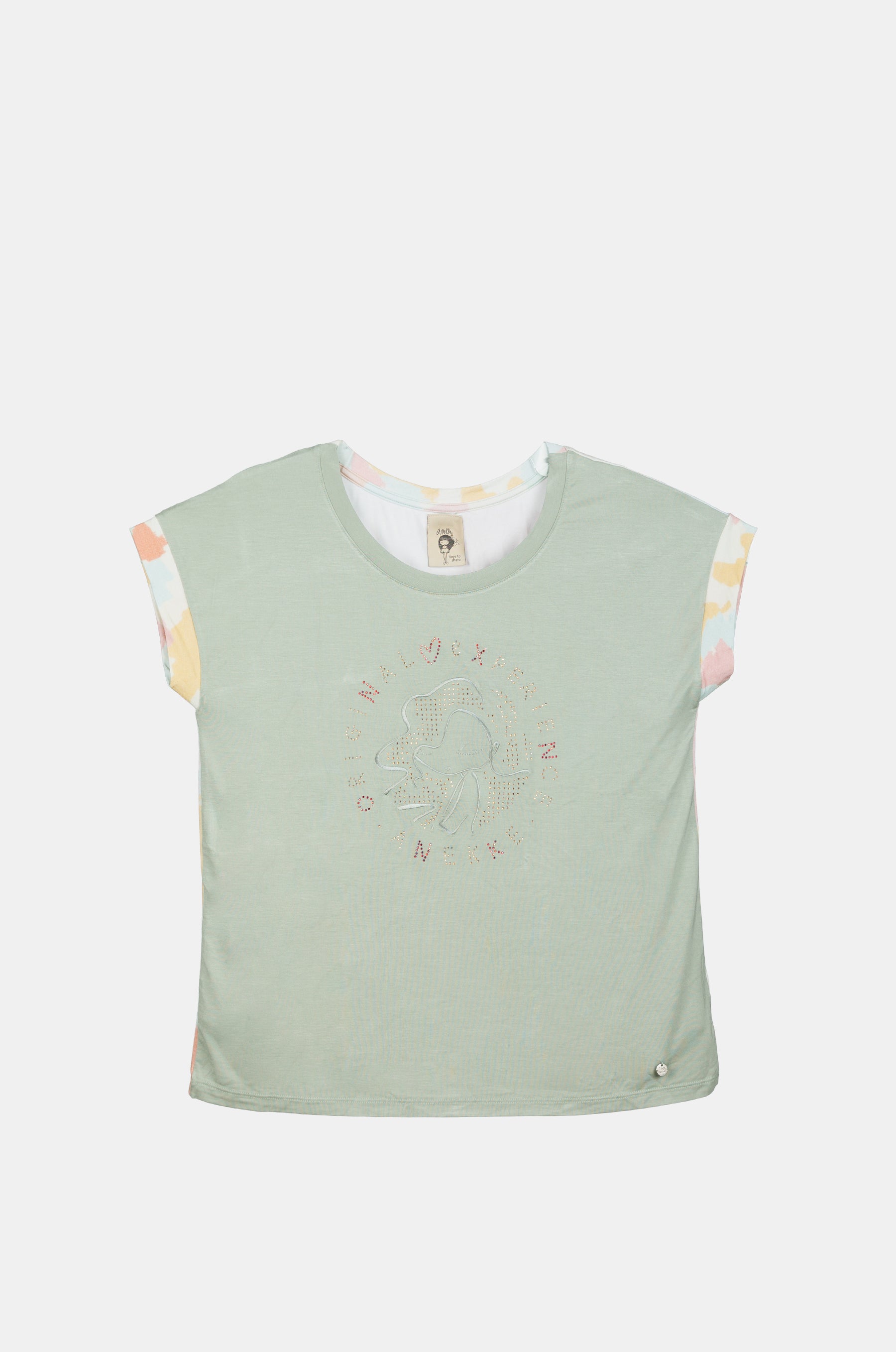 Camiseta manga corta verde Memories