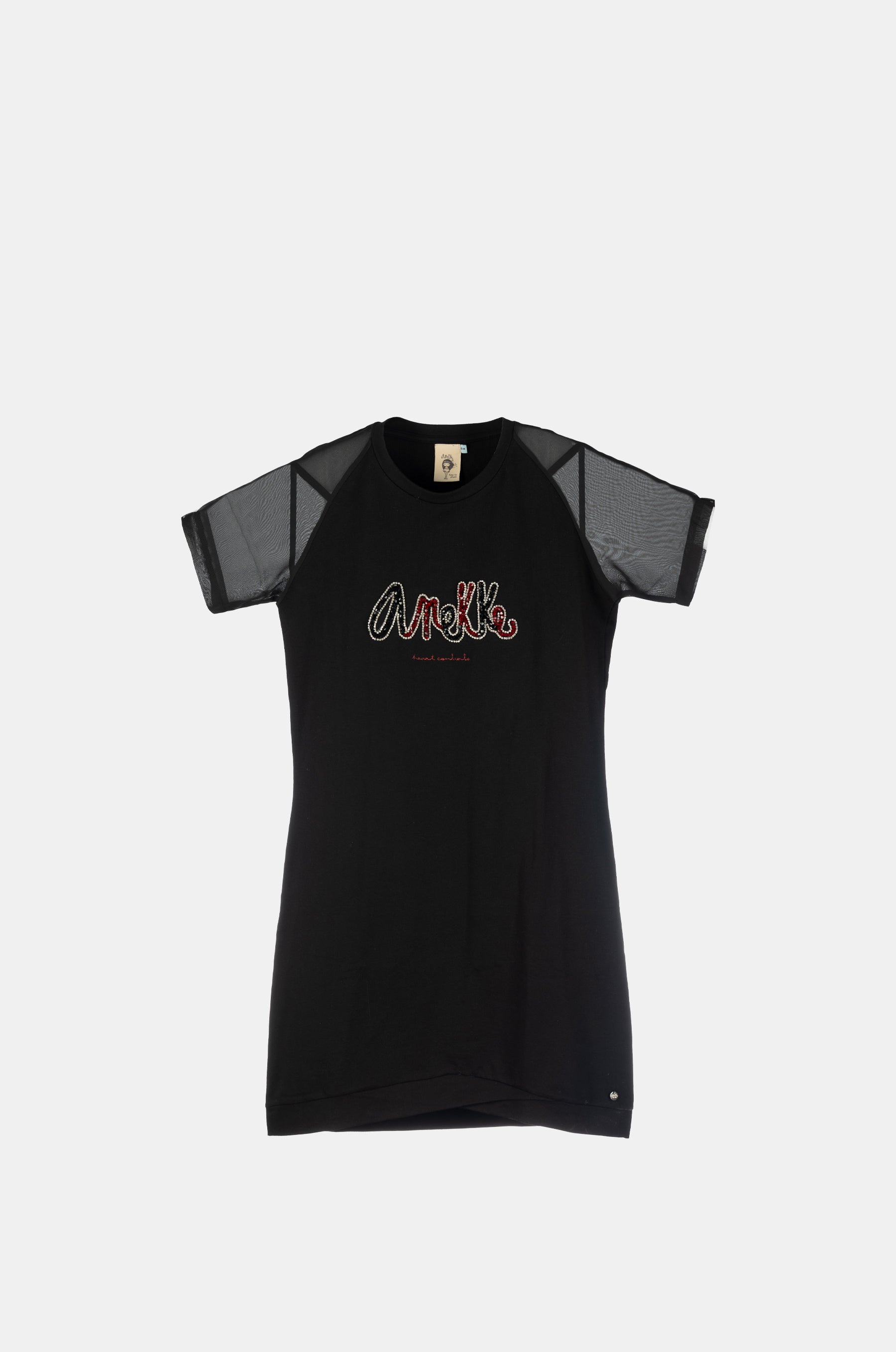 Vestido manga corta negro