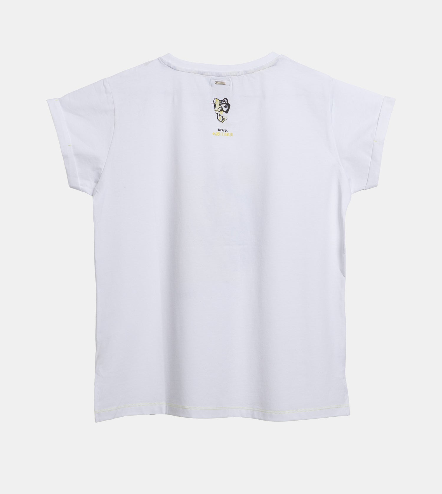 Camiseta manga corta blanca y dorada Anekke