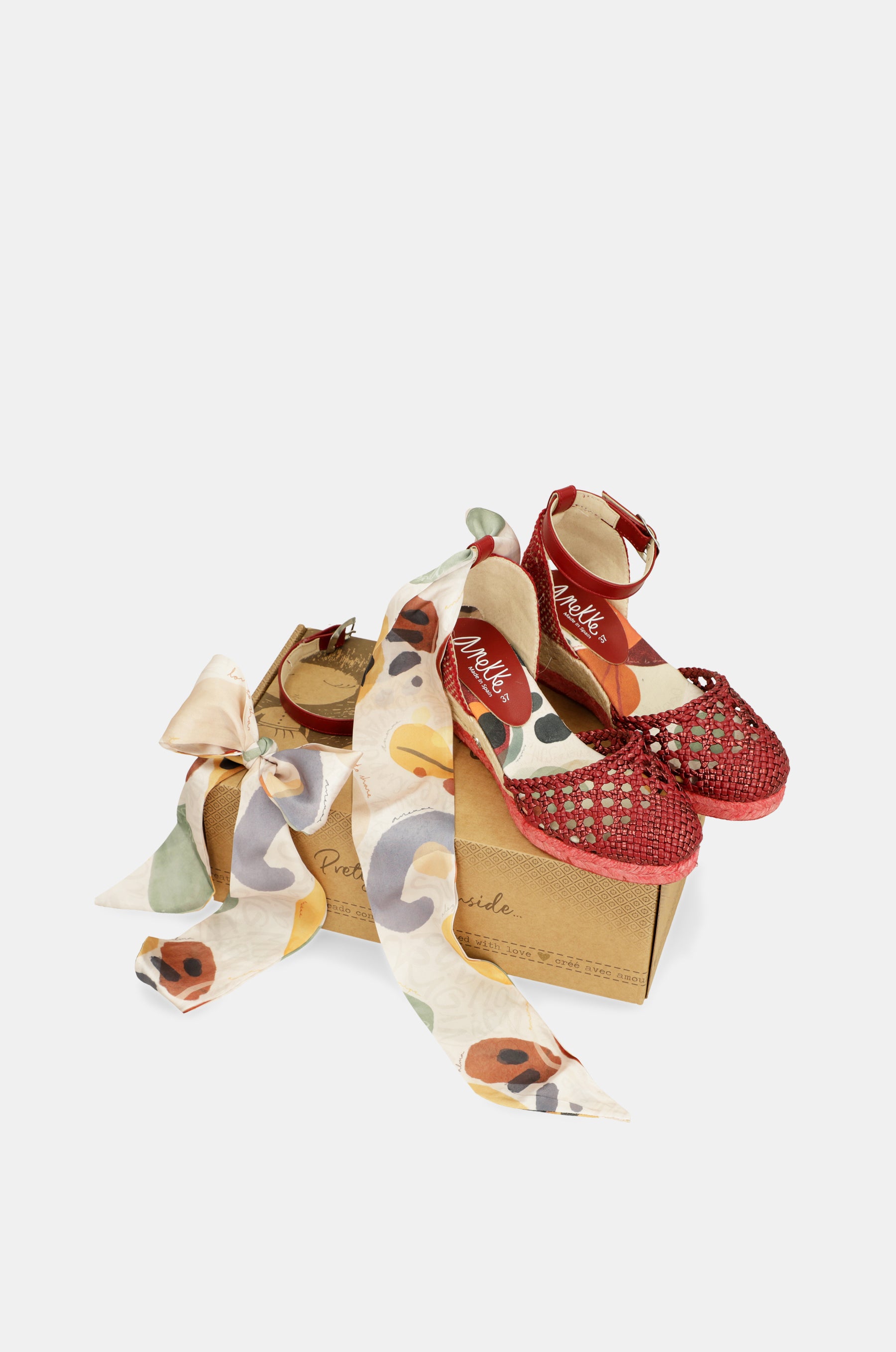 Sandalias de cuña rojas Alma