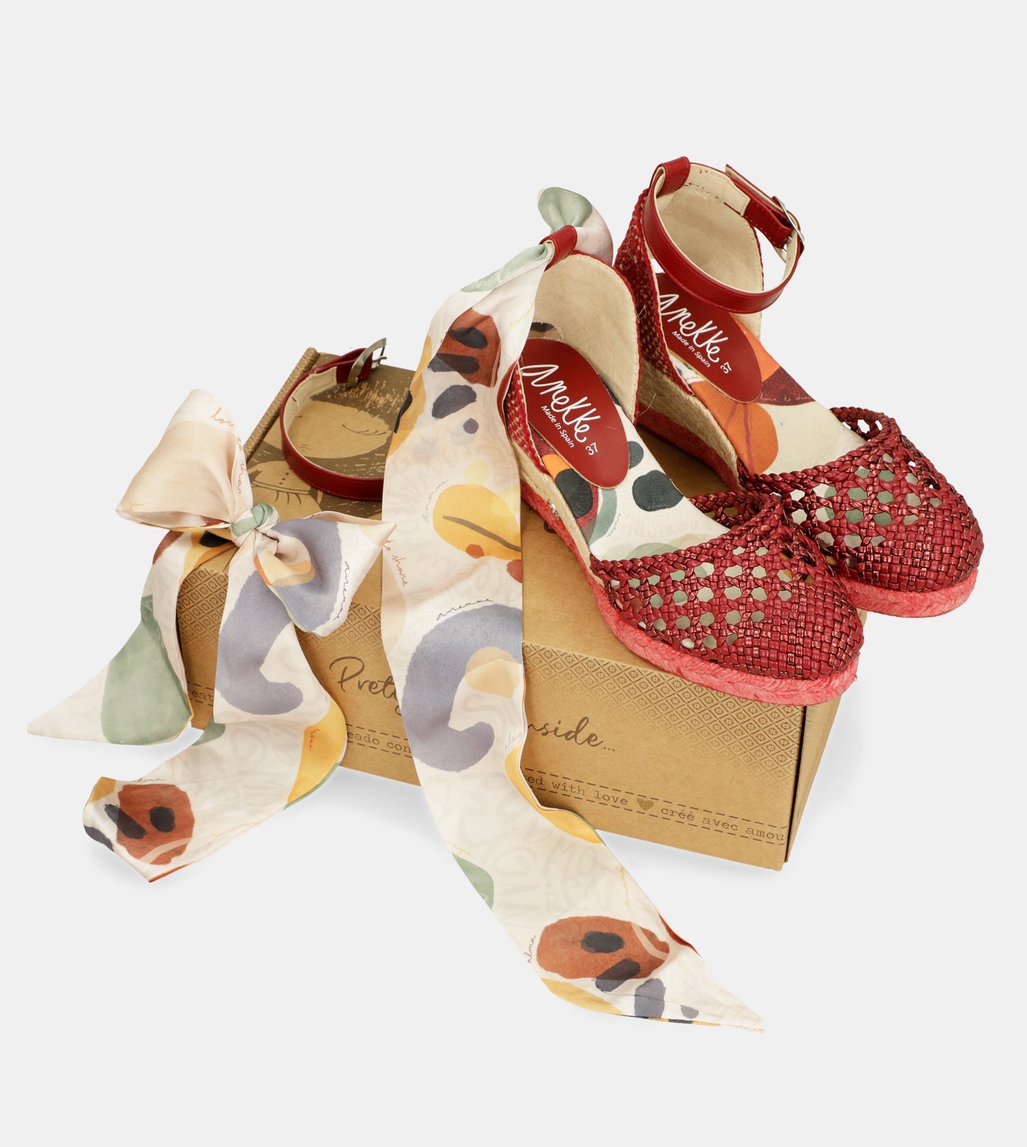 Sandalias de cuña rojas Alma