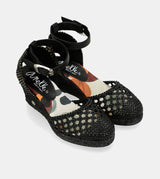 Sandalias de cuña negras Alma
