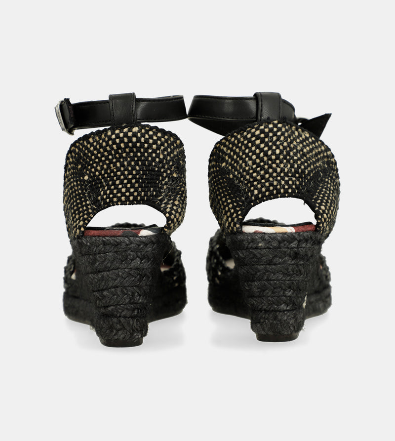 Sandalias de cuña negras Alma