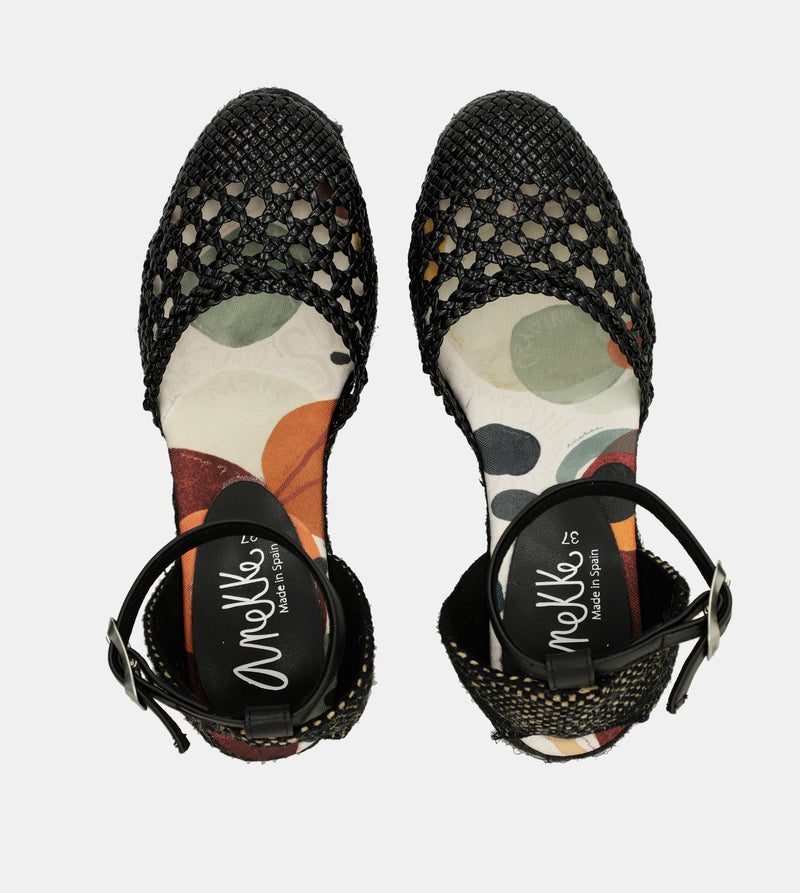 Sandalias de cuña negras Alma