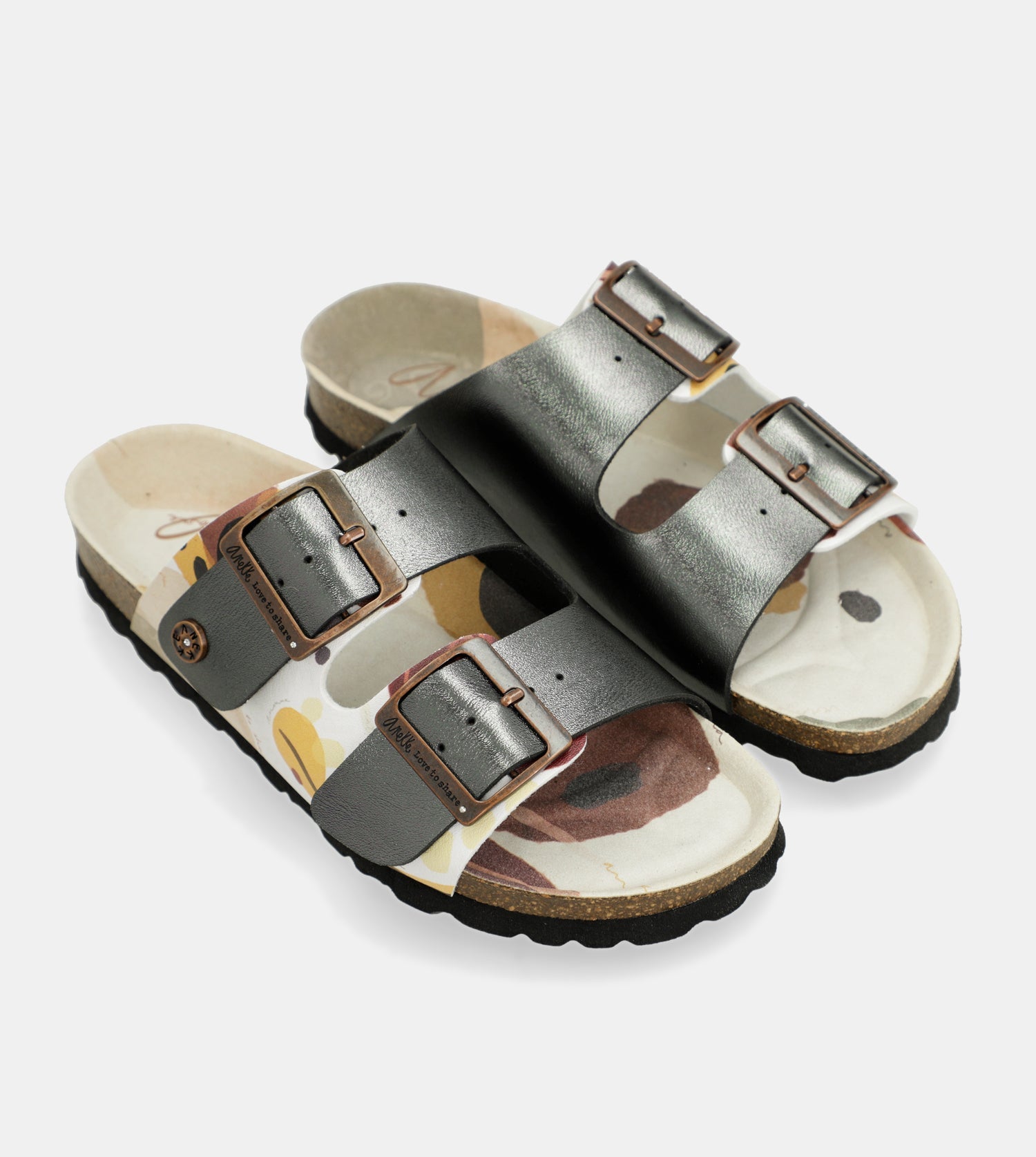 Sandalias bio multicolor negras