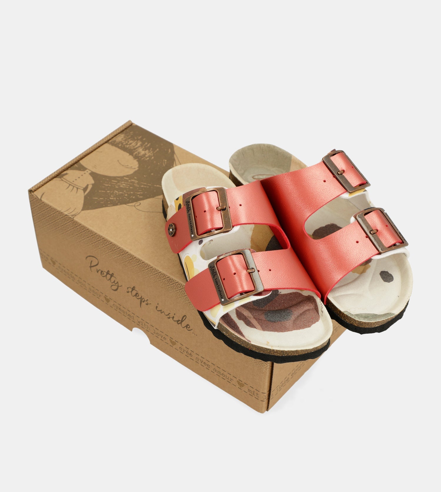 Sandalias bio multicolor rojas
