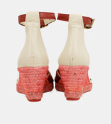 Sandalias de cuña yute rojas Alma