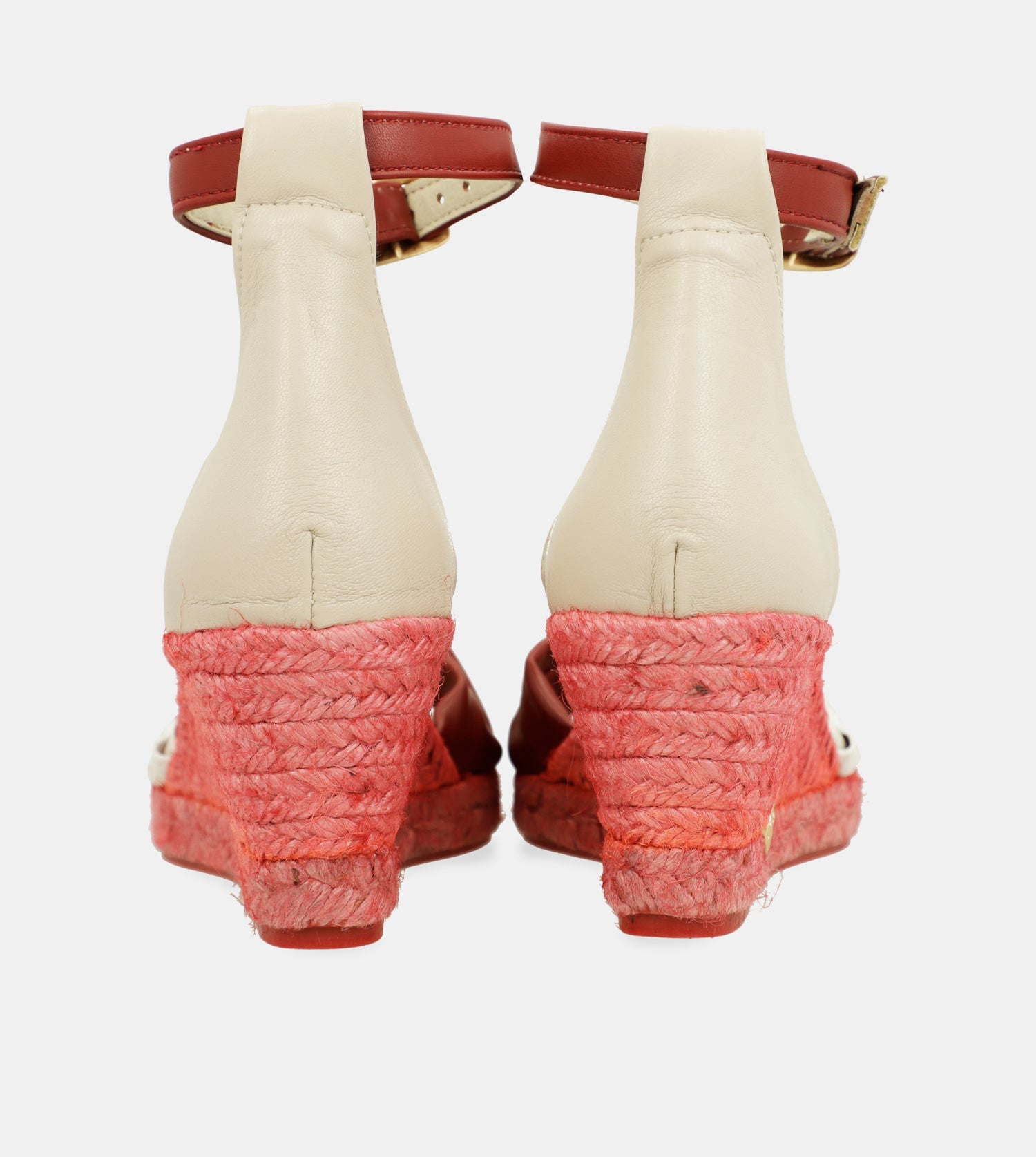 Sandalias de cuña yute rojas Alma