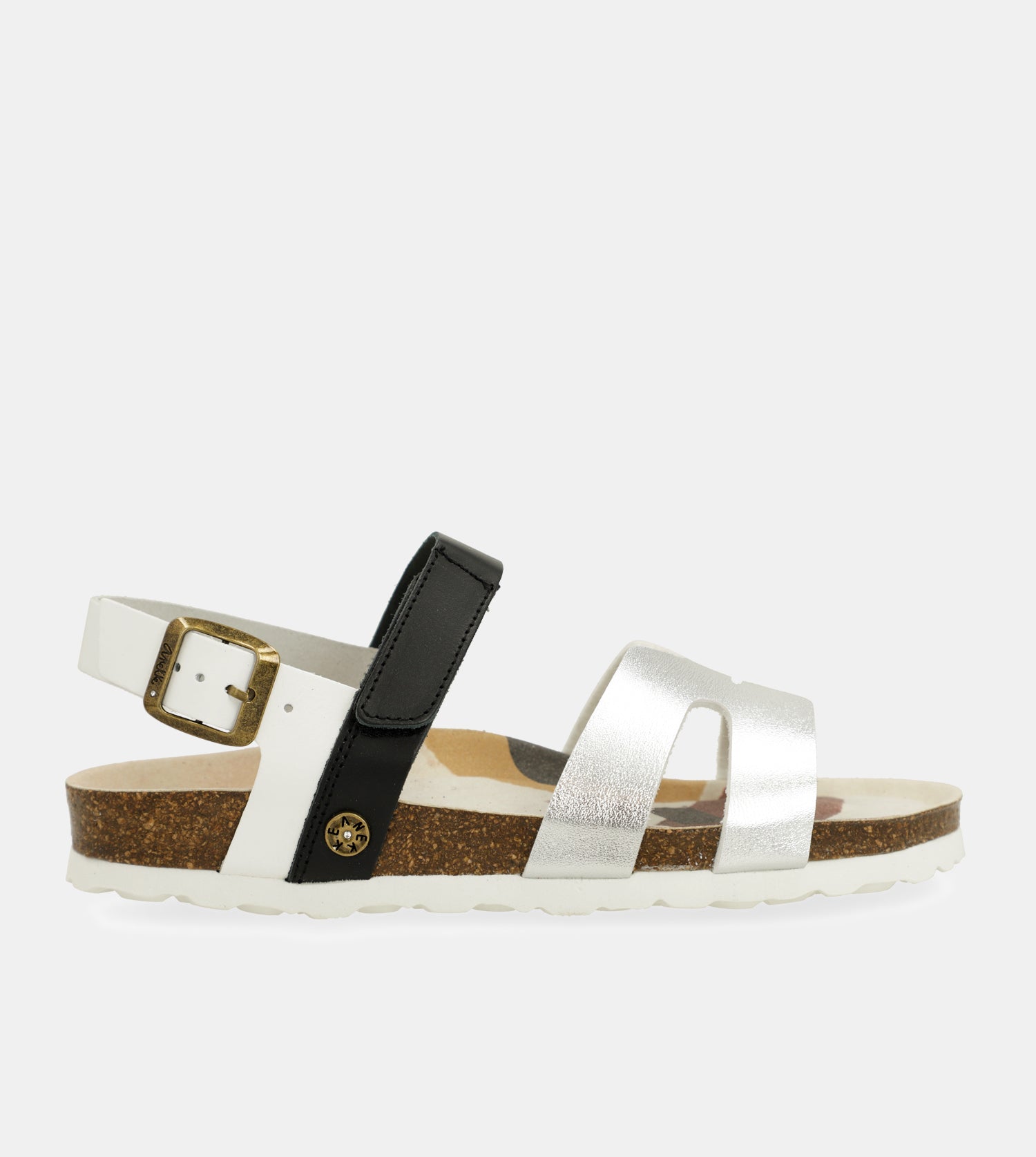 Sandalias plata y negras