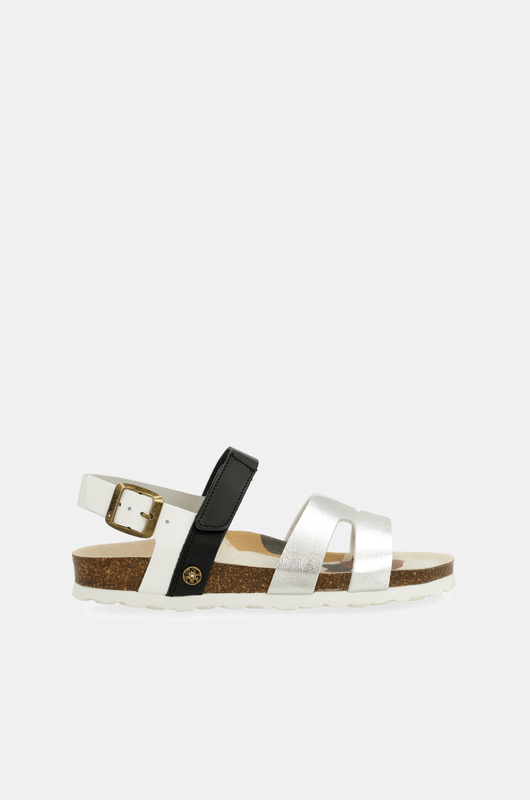 Sandalias plata y negras
