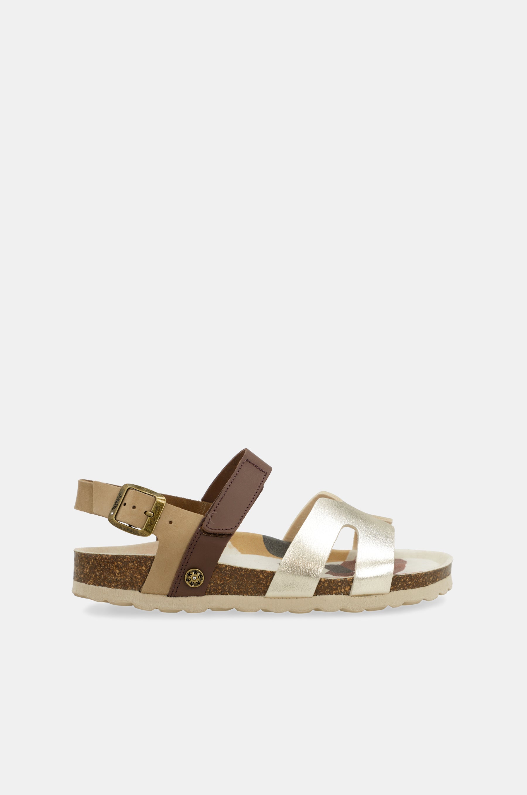 Sandalias oro y marrón