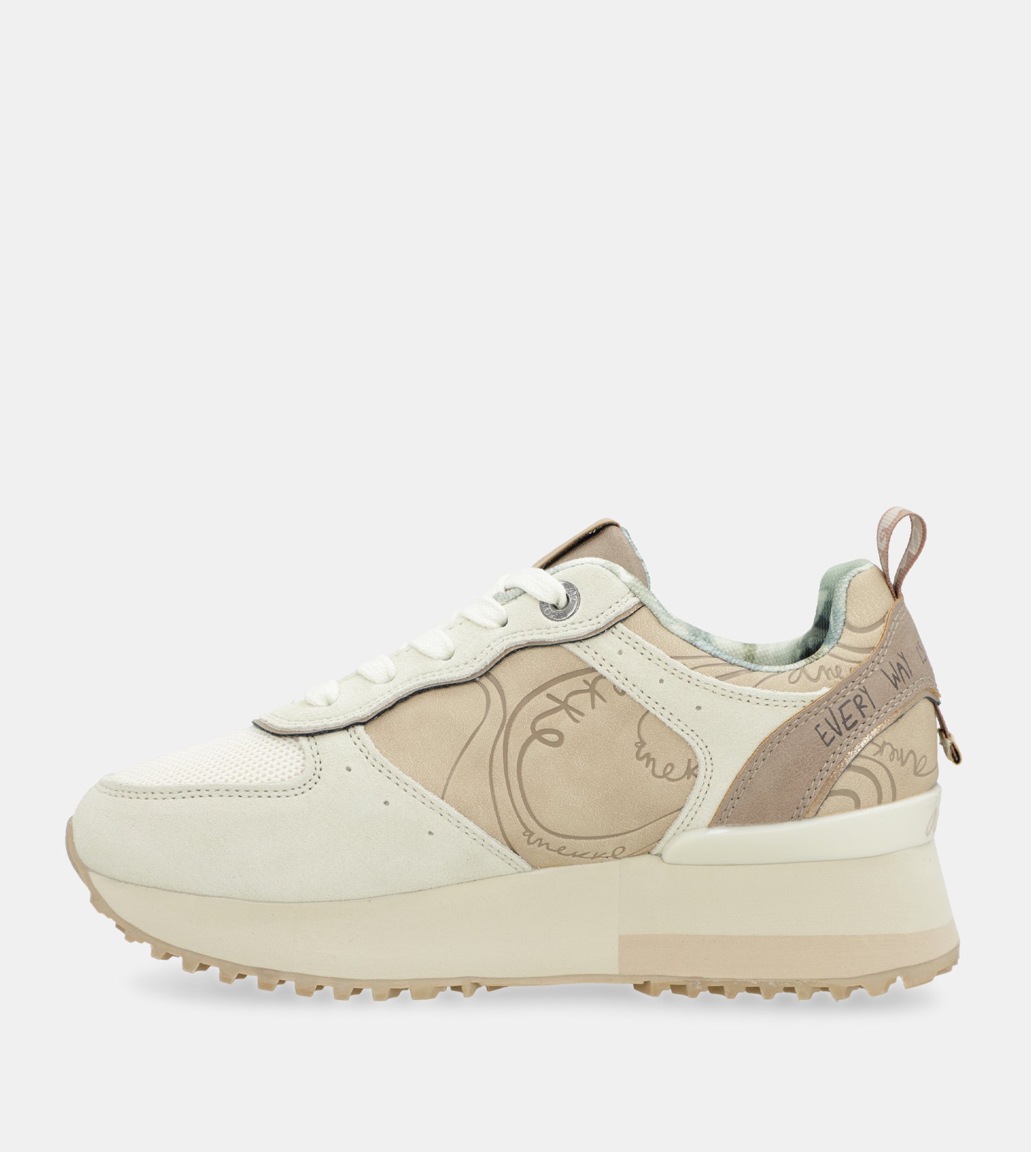 Deportivos plataforma beige