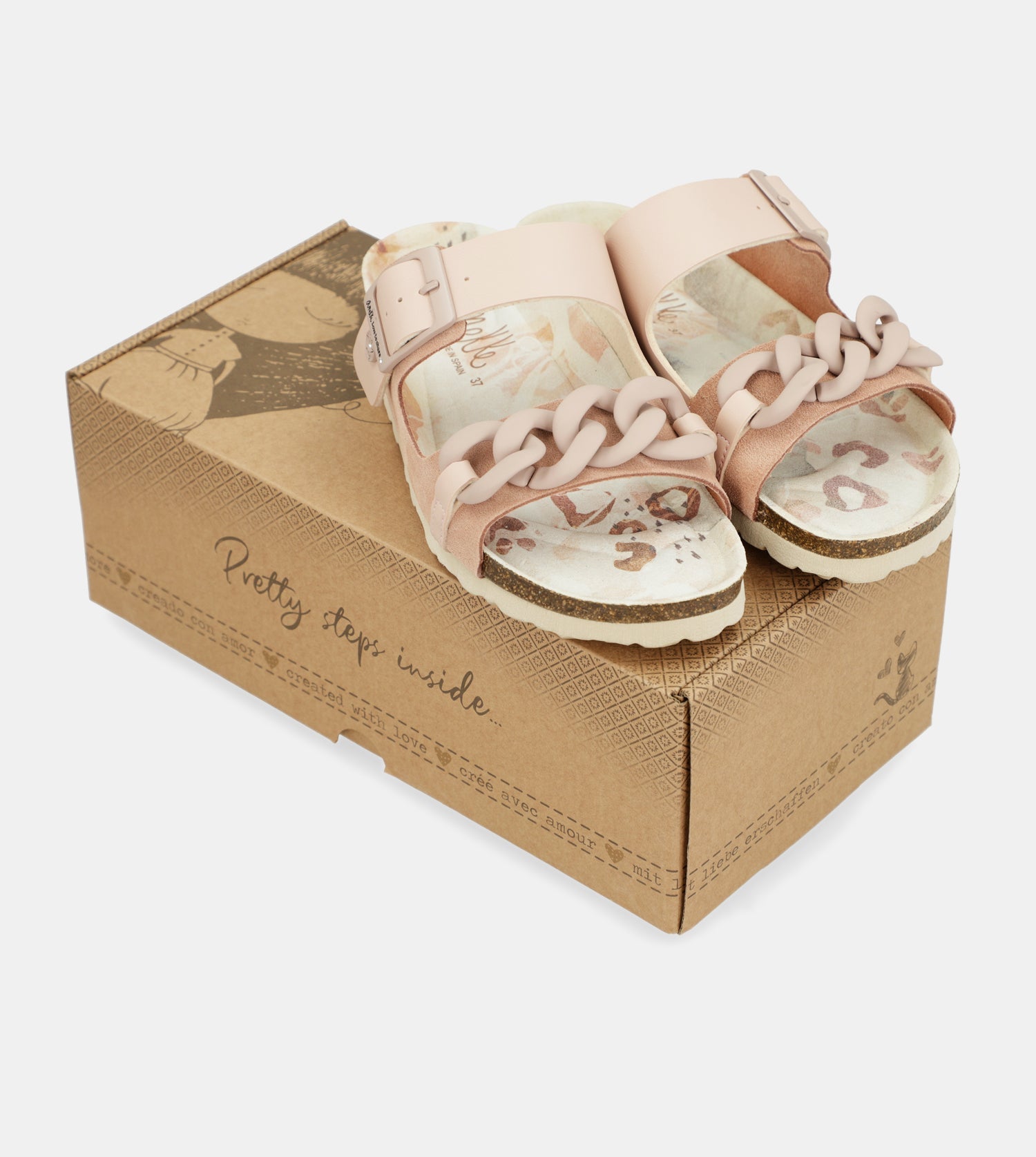 Sandalias bio eslabones rosa