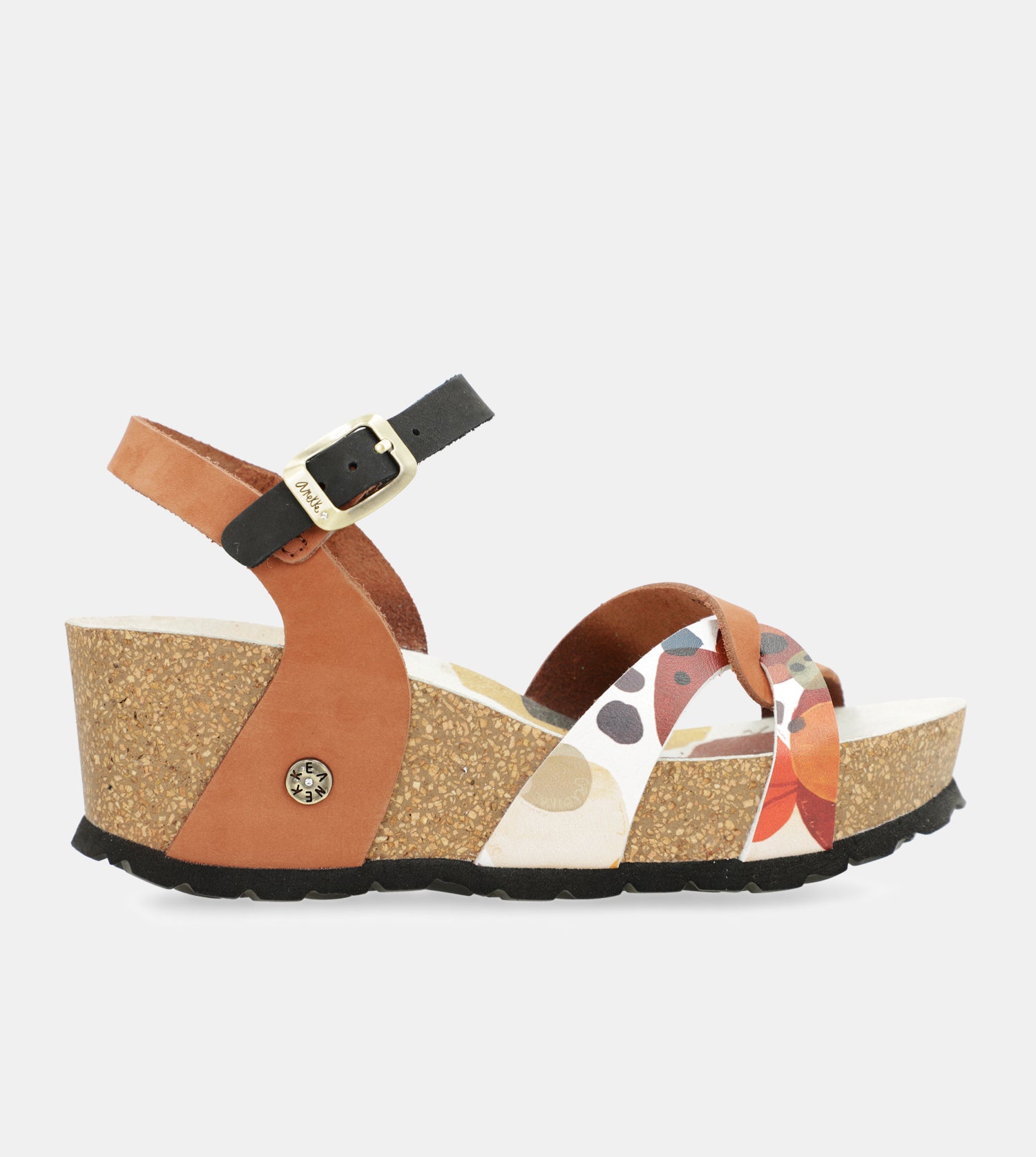 Sandalias cuña bio tiras cuero