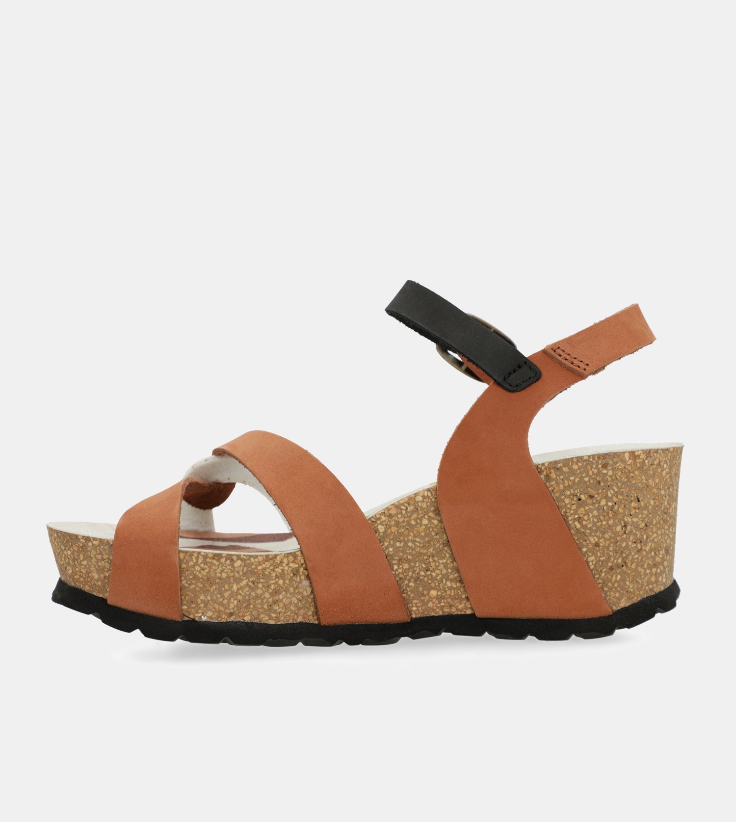 Sandalias cuña bio tiras cuero