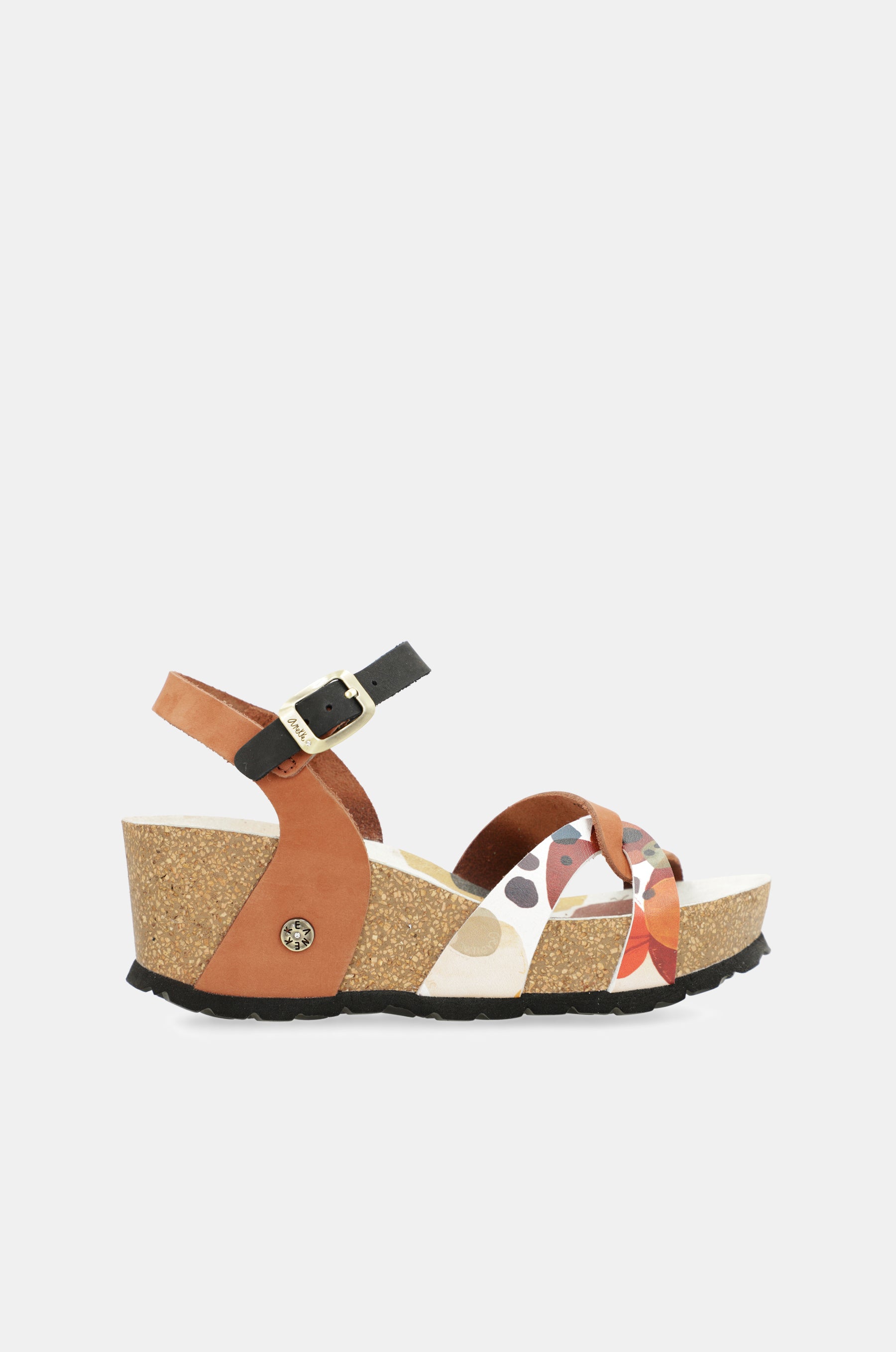 Sandalias cuña bio tiras cuero