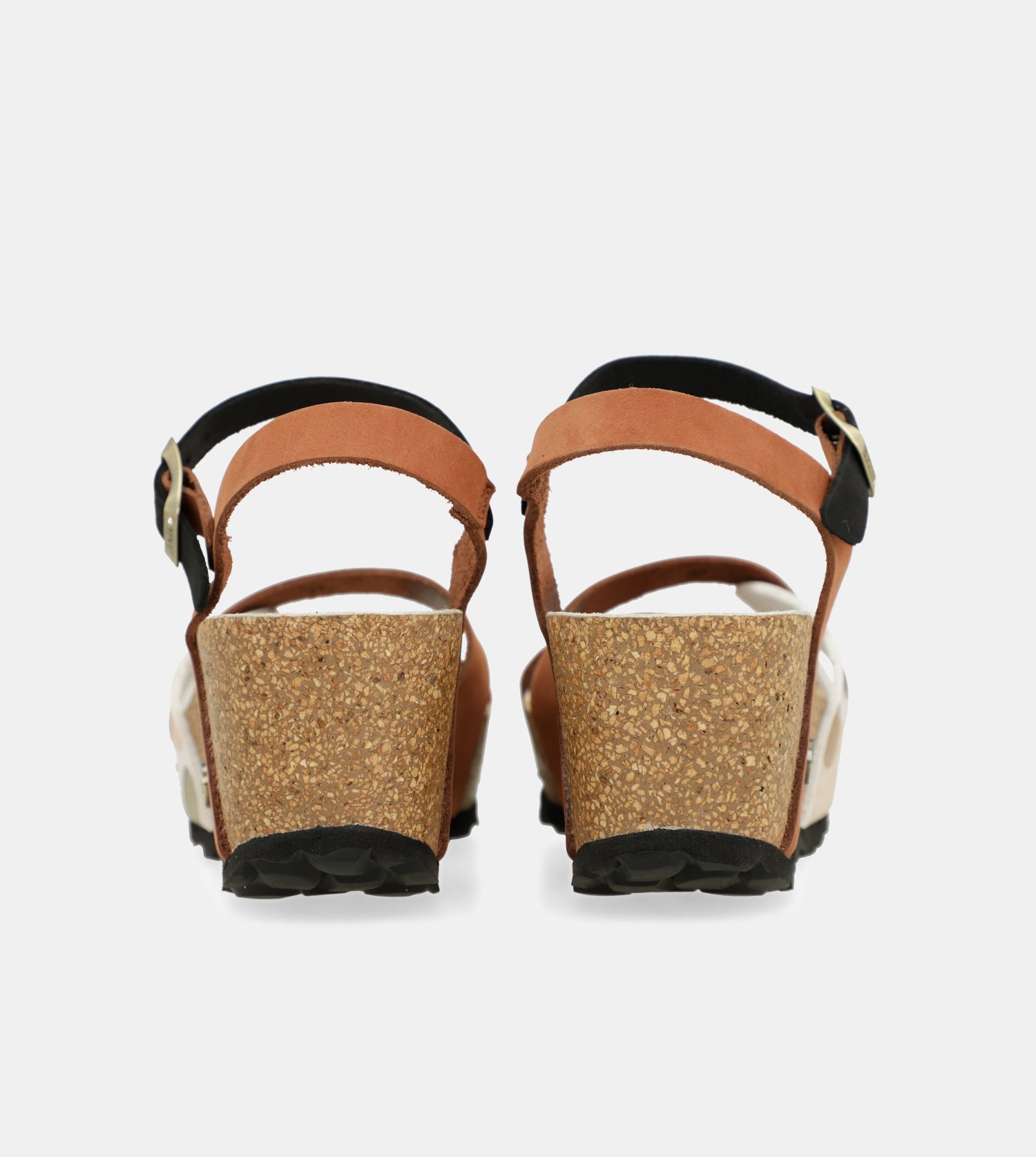 Sandalias cuña bio tiras cuero