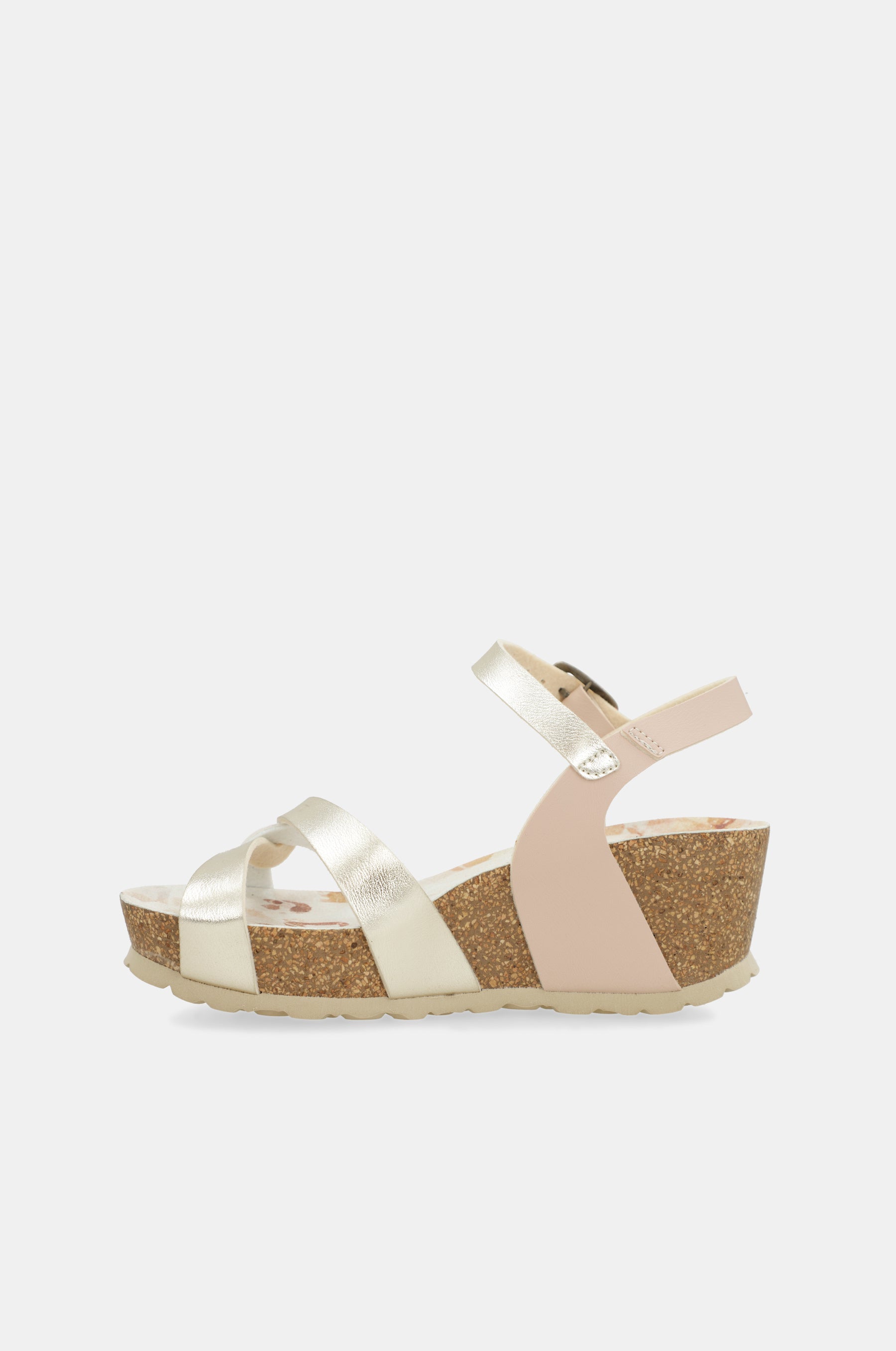 Sandalias de cuña bio tiras blancas