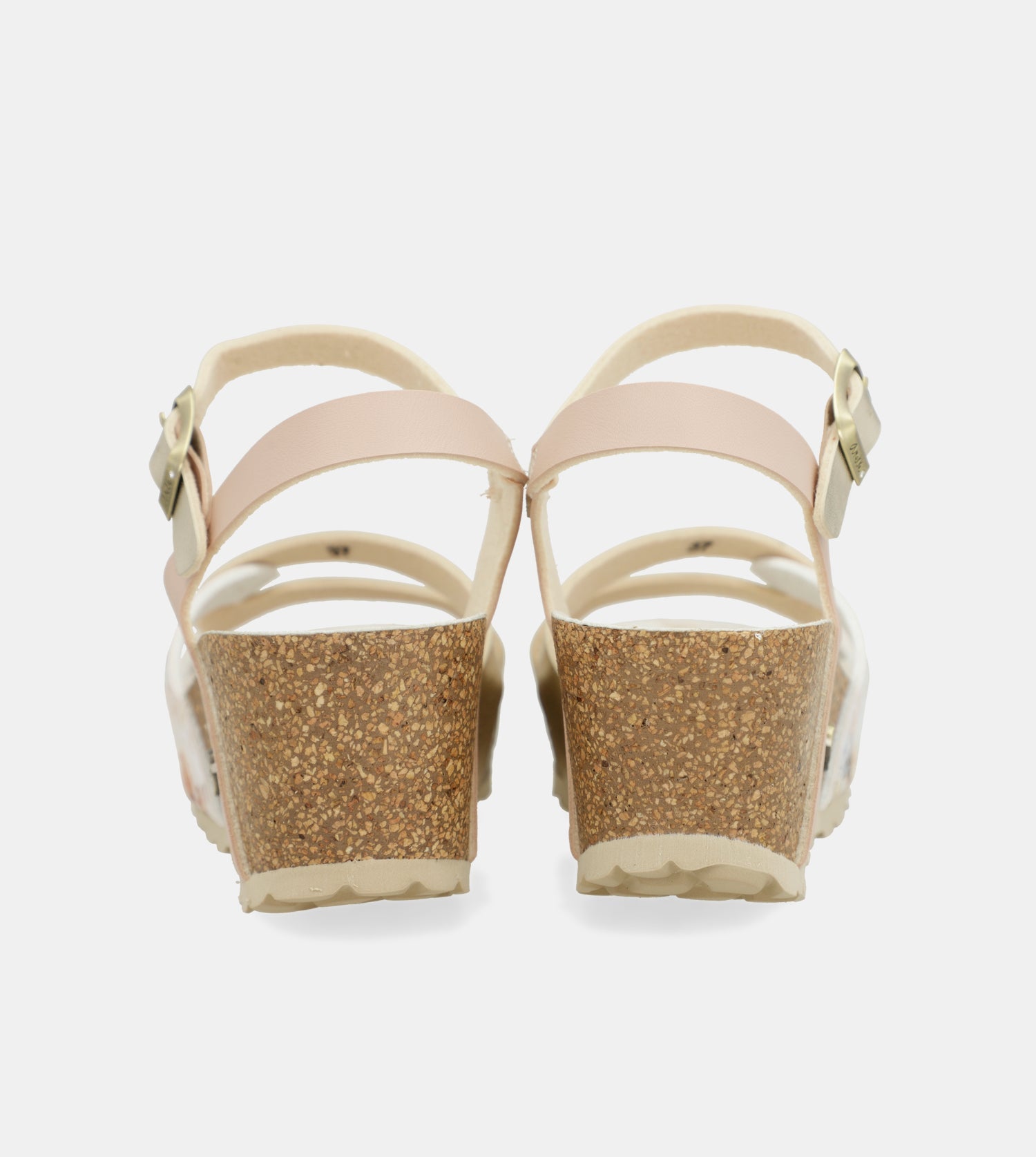 Sandalias de cuña bio tiras blancas