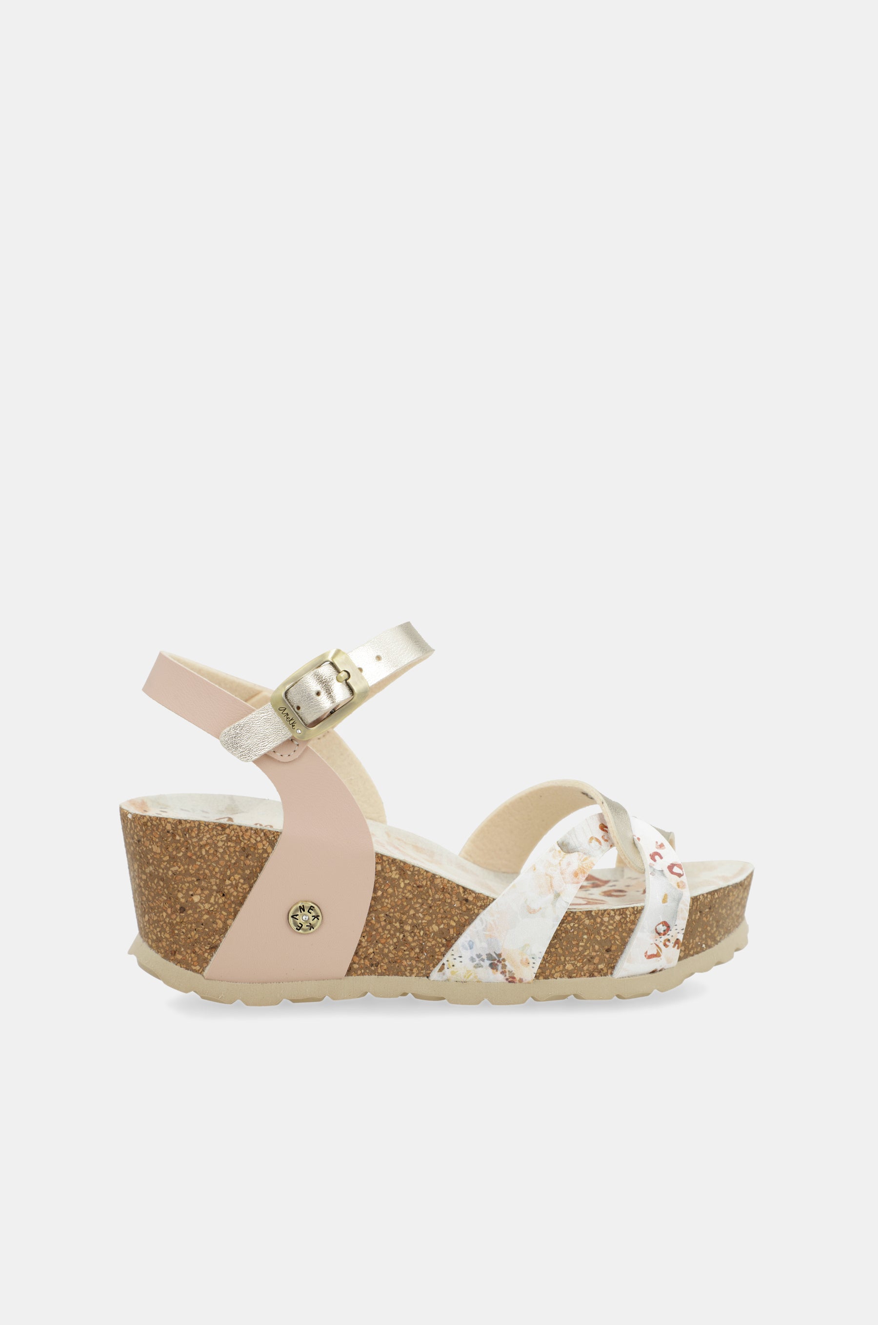 Sandalias de cuña bio tiras blancas