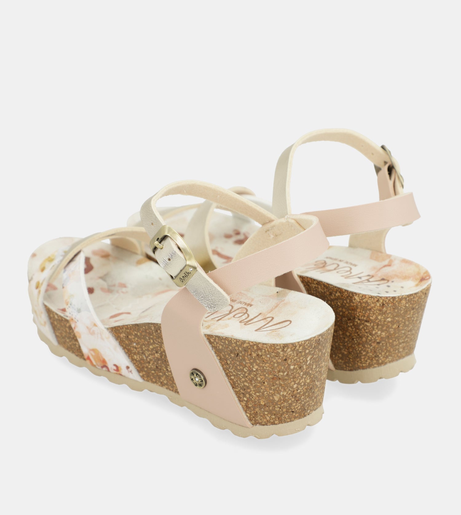 Sandalias de cuña bio tiras blancas