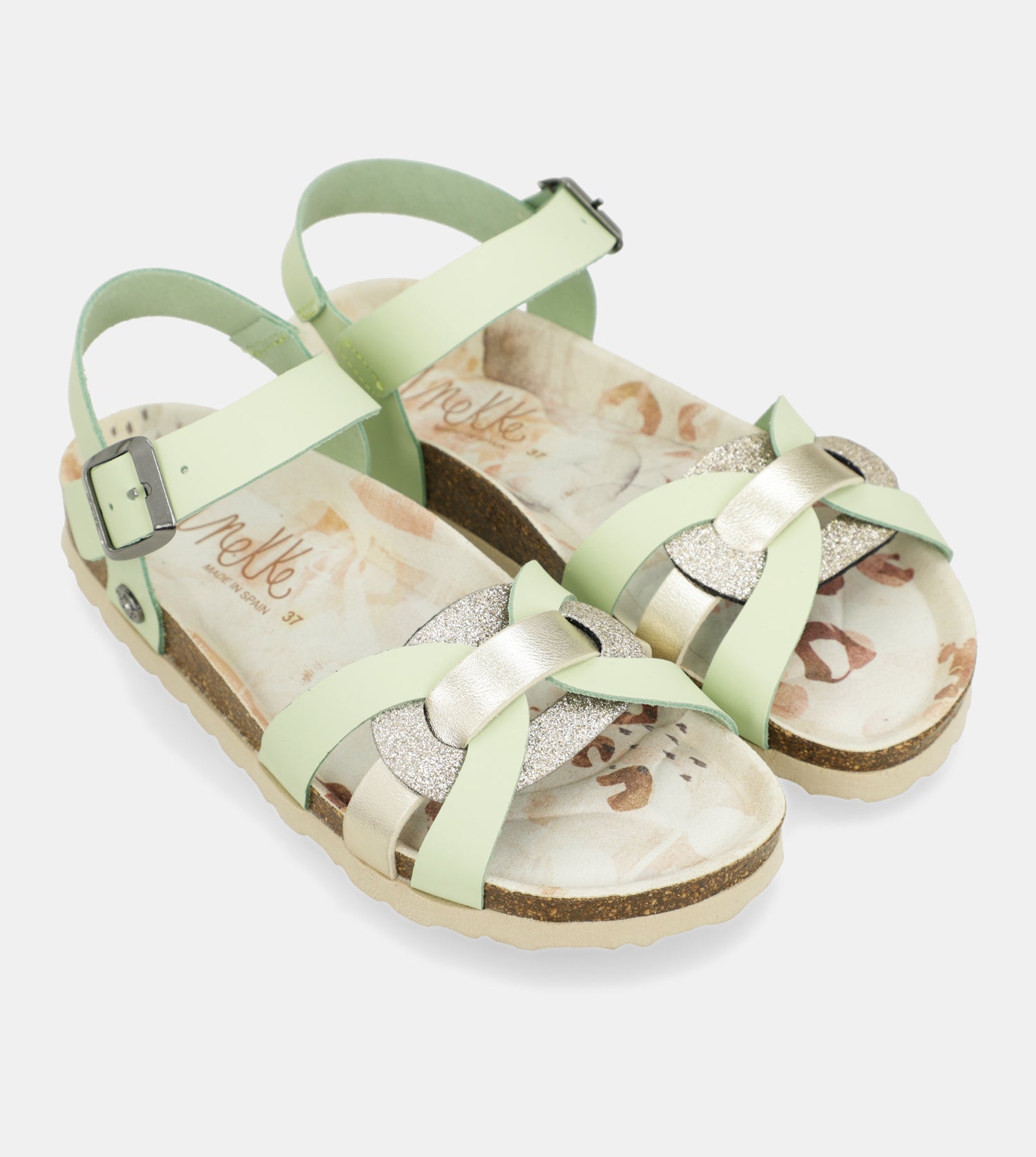 Sandalias tiras verde Memories