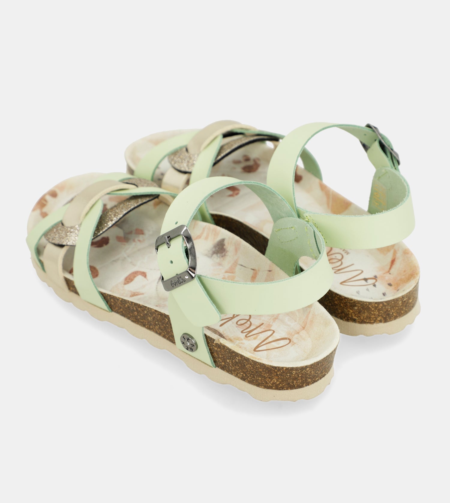 Sandalias tiras verde Memories