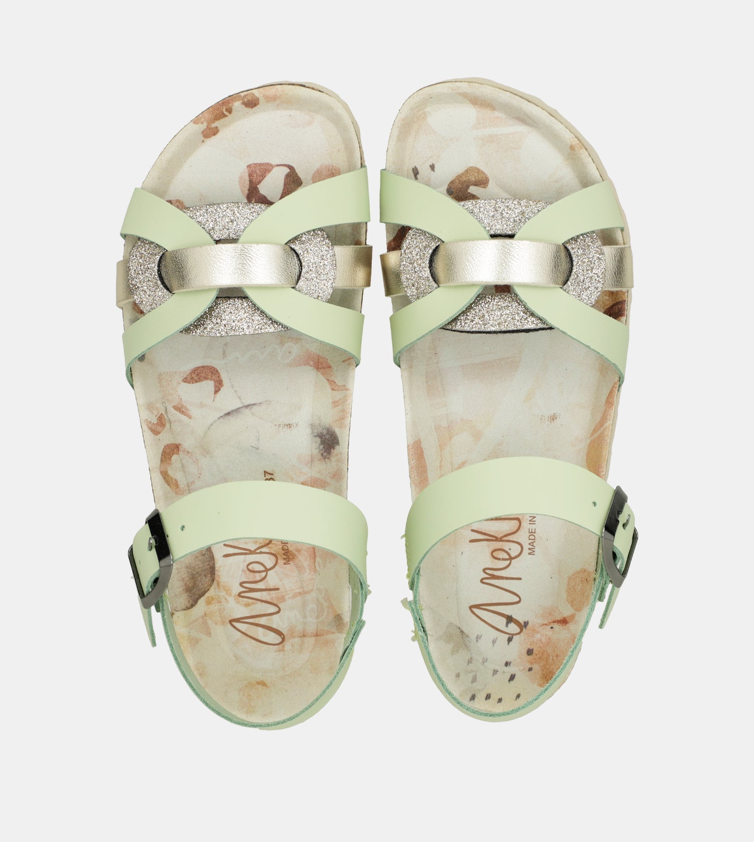 Sandalias tiras verde Memories