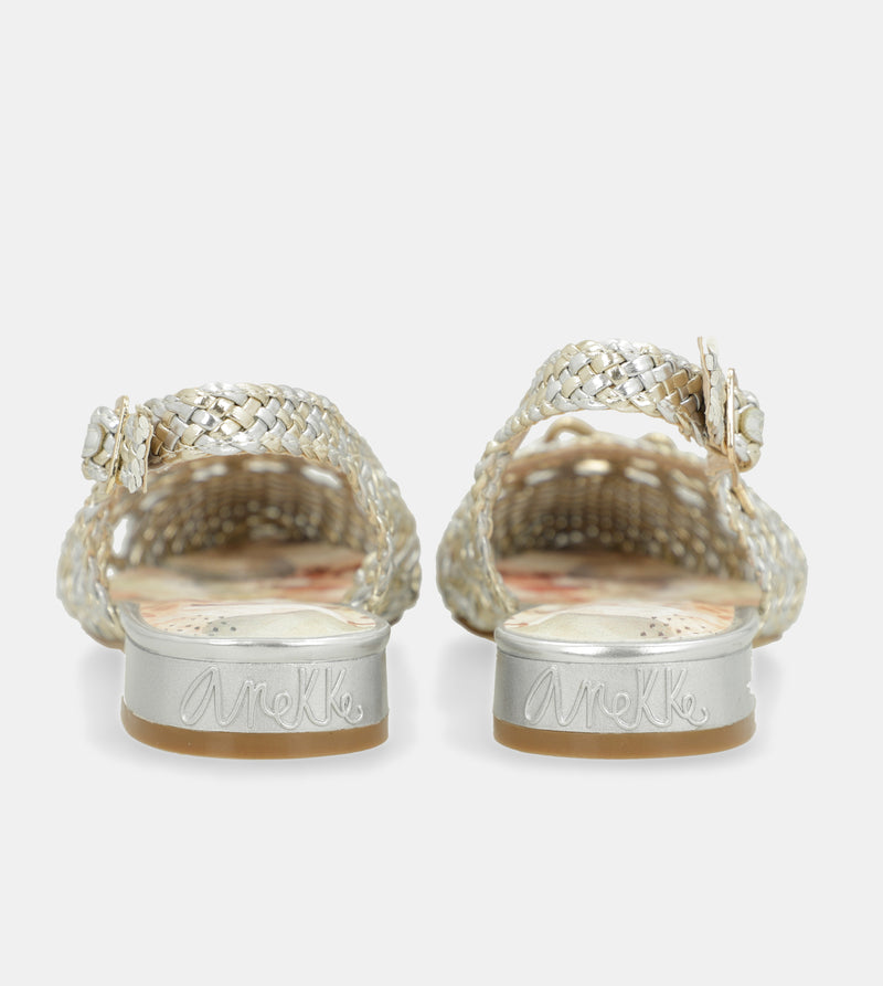 Bailarinas destalonadas oro y plata