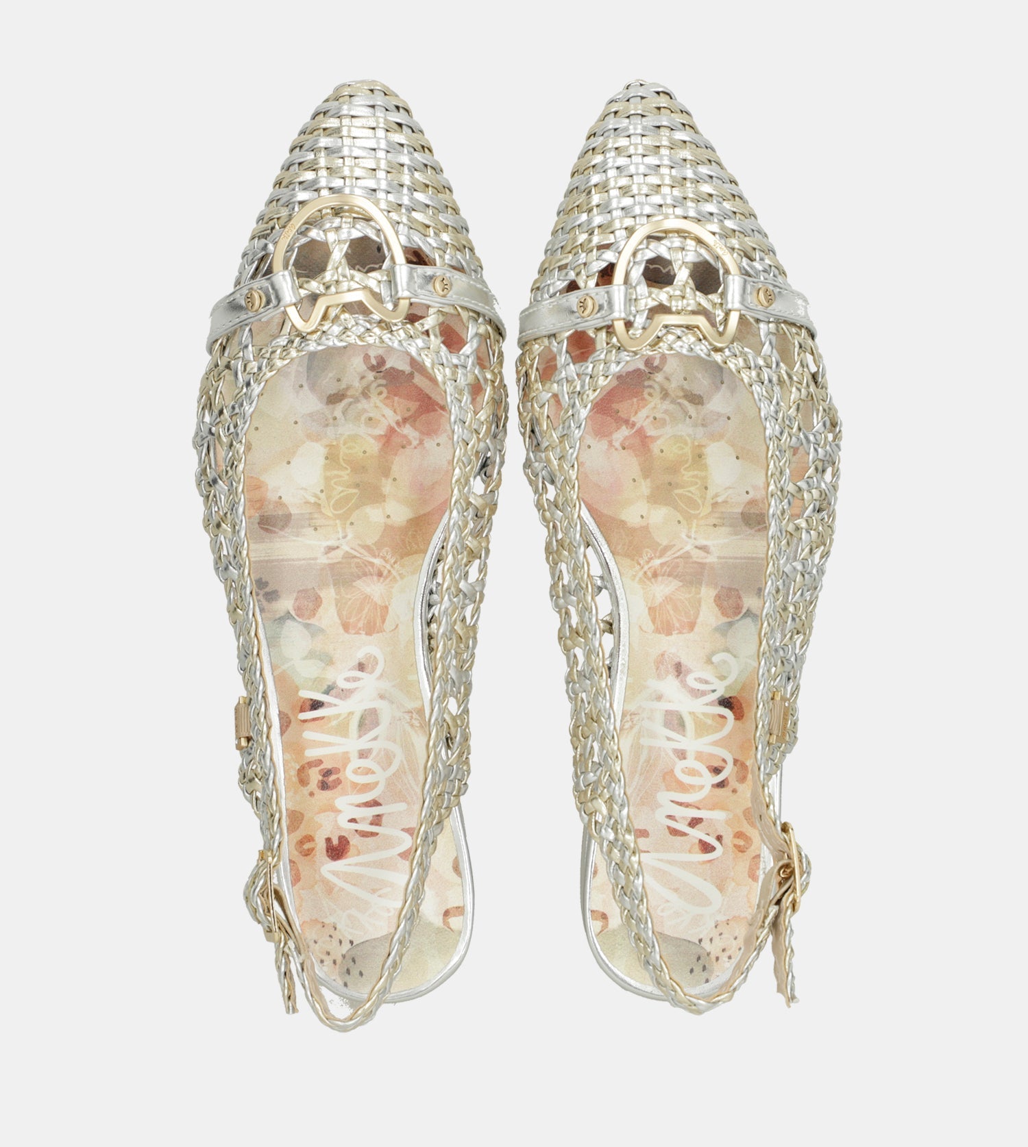 Bailarinas destalonadas oro y plata