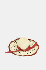 Sombrero de rafia lunares