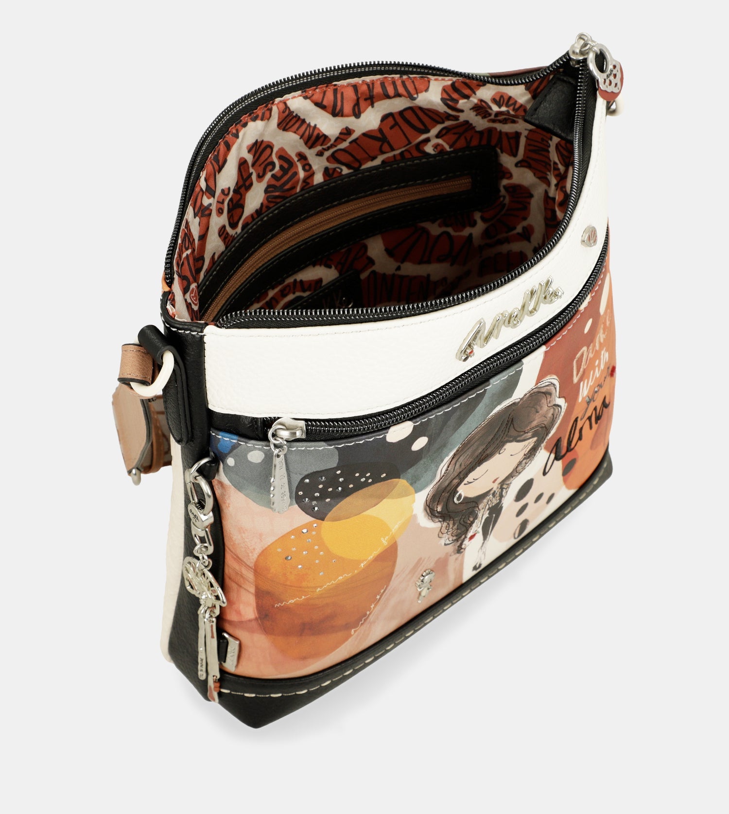 Bandolera con bolsillo frontal Alma